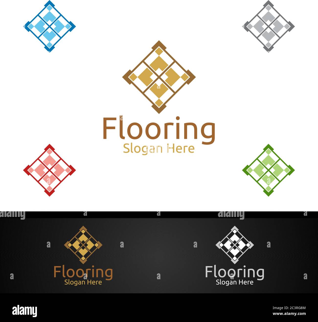 Logo per parquet in legno o legno di vinile granito titolo Vector Design Illustrazione Vettoriale