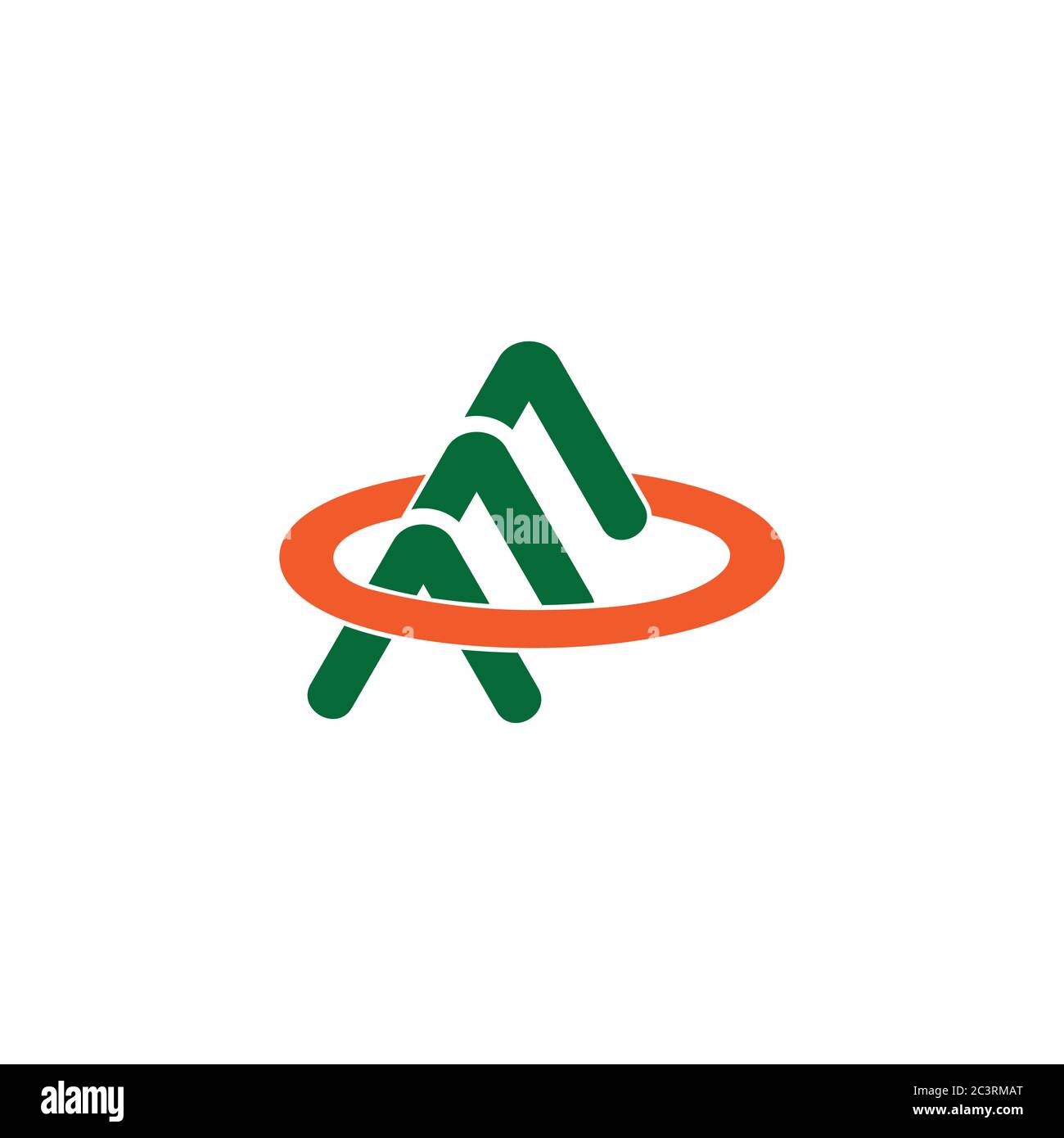 vettore del logo del disegno del movimento ad anello con freccia sovrapposta Illustrazione Vettoriale