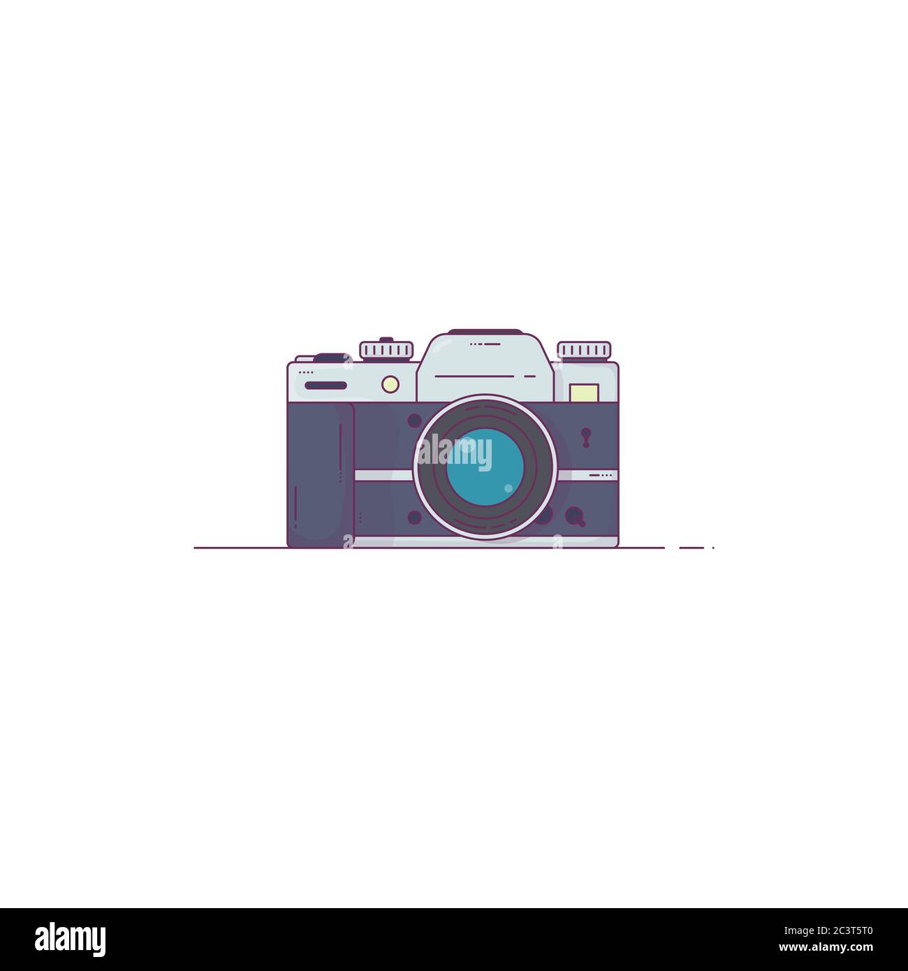 Stile linea fotocamera Illustrazione Vettoriale