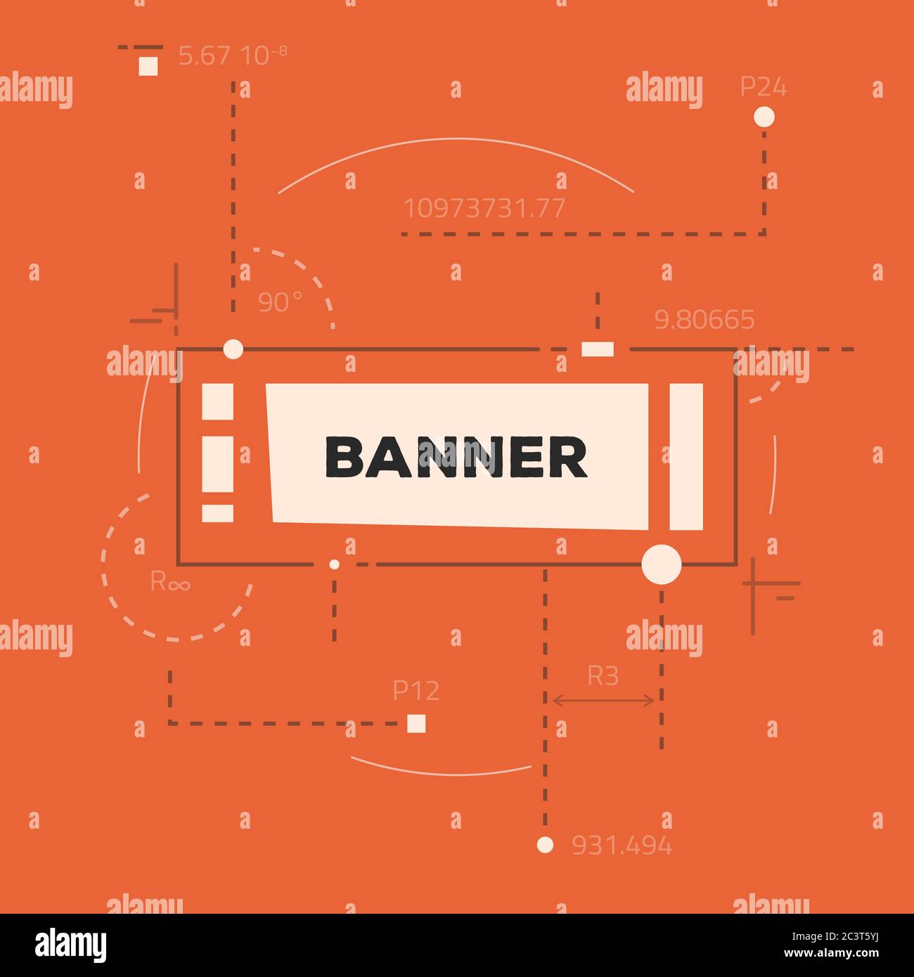 Banner astratto scientifico con linee Illustrazione Vettoriale