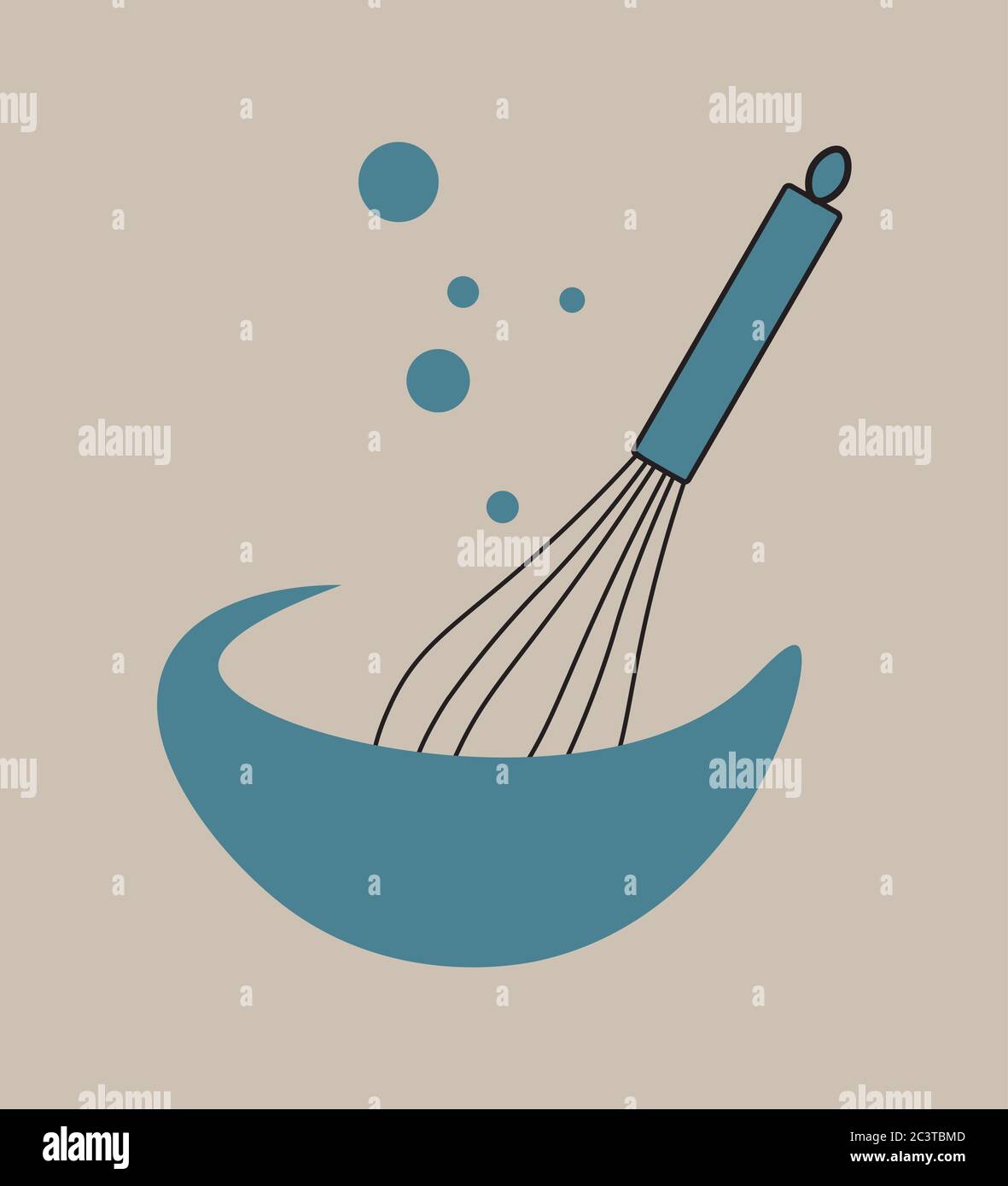 un recipiente e un cucchiaio vettore piatto Illustrazione Vettoriale