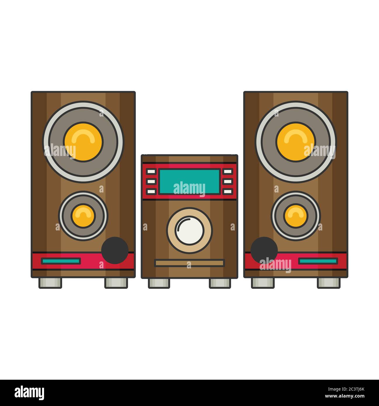 Music Center Flat Vector Illustrazione Vettoriale