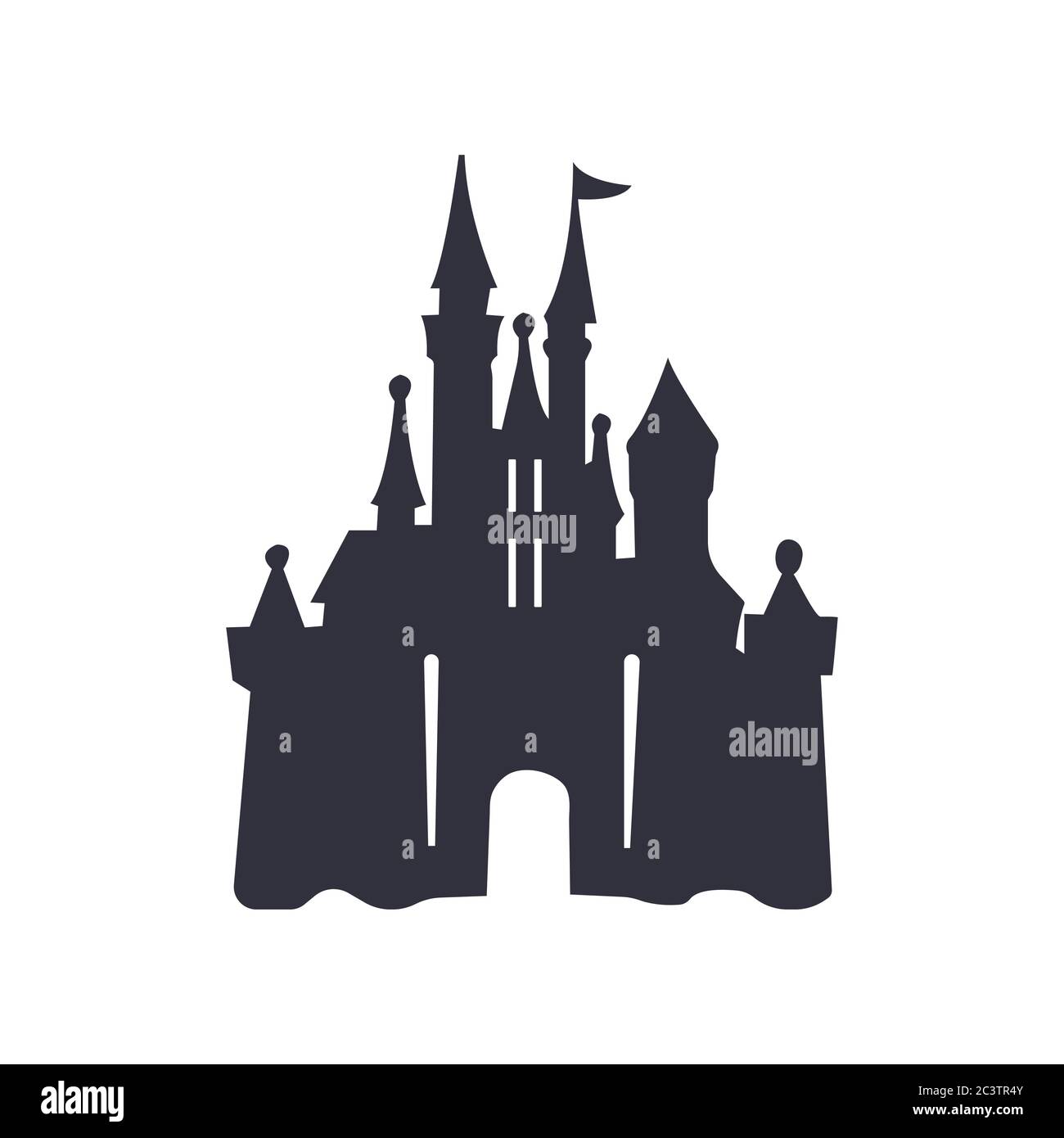 logo castello icona modello di disegno vettoriale illustrazione - vettore Illustrazione Vettoriale