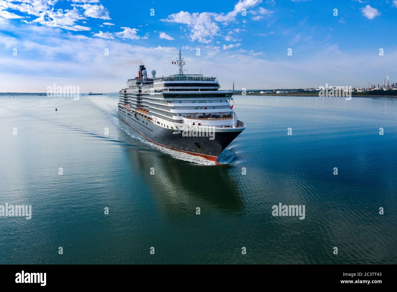 Foto aerea della nave da crociera Queen Victoria Cunard Line Foto Stock
