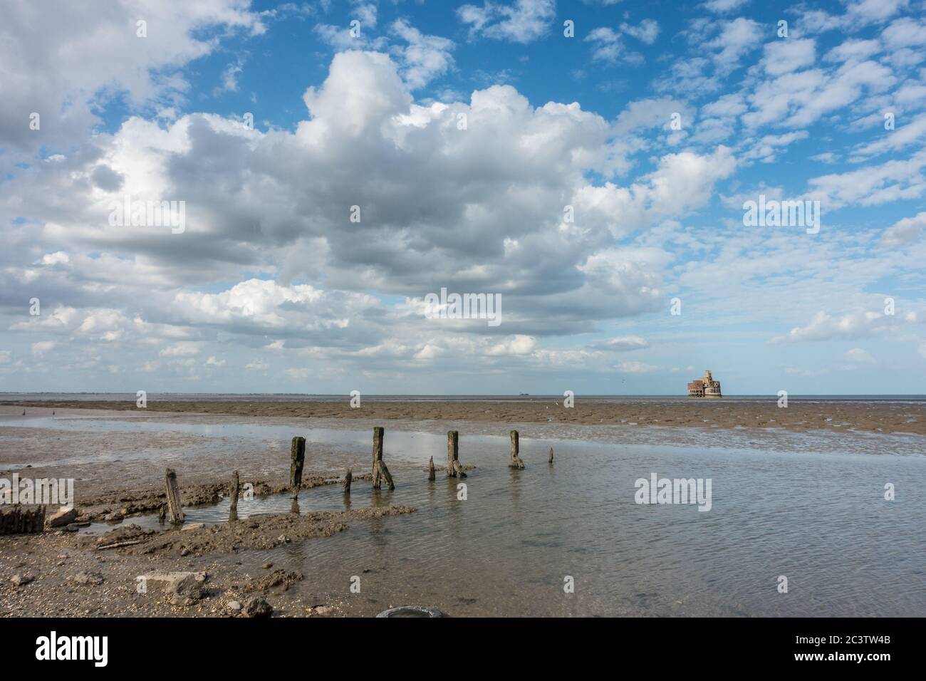 La batteria della torre di grano del 19 ° secolo si trova nell'estuario Del Tamigi ed è stato costruito per flend fuori Qualsiasi invasione da Napoleone e dai francesi Foto Stock