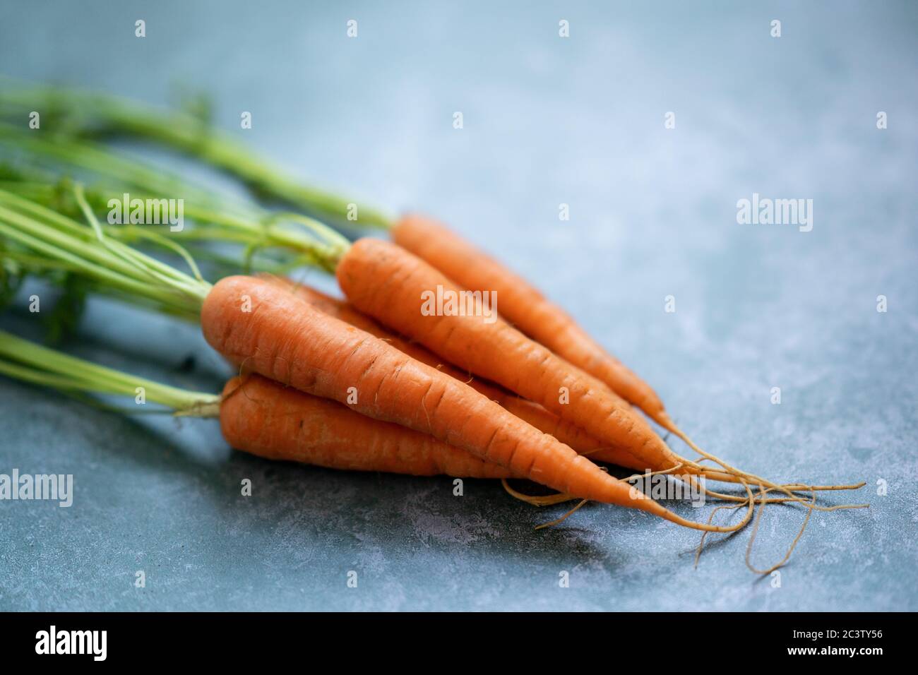 Un mazzetto di carote Foto Stock
