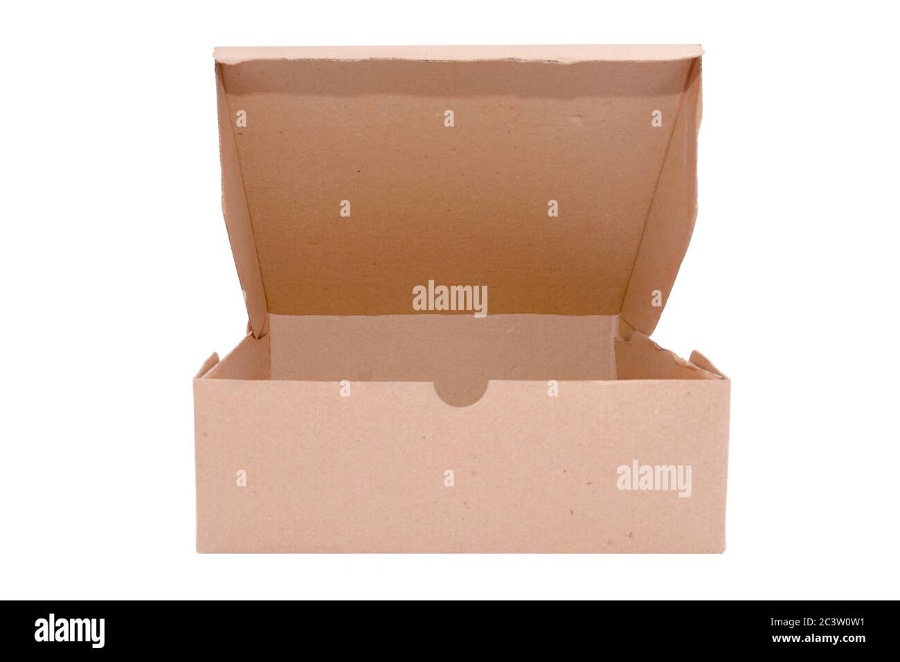 Scatola di cartone isolate su sfondo bianco Foto Stock