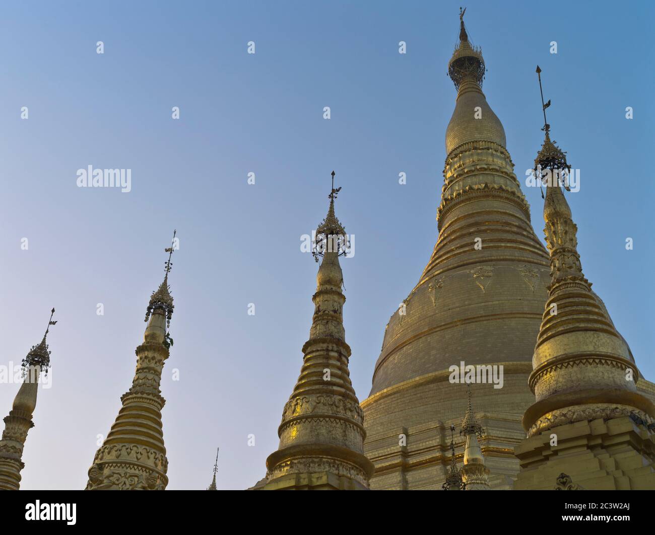 dh Shwedagon Pagoda tempio YANGON MYANMAR Buddhista Golden templi Grande Dagon Zedi Daw burmese foglia d'oro stupa Foto Stock