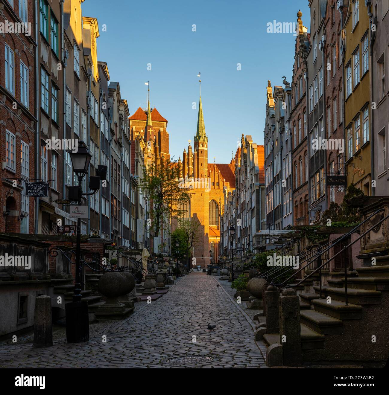Mariacka Street, Amber Street a Danzica Foto Stock