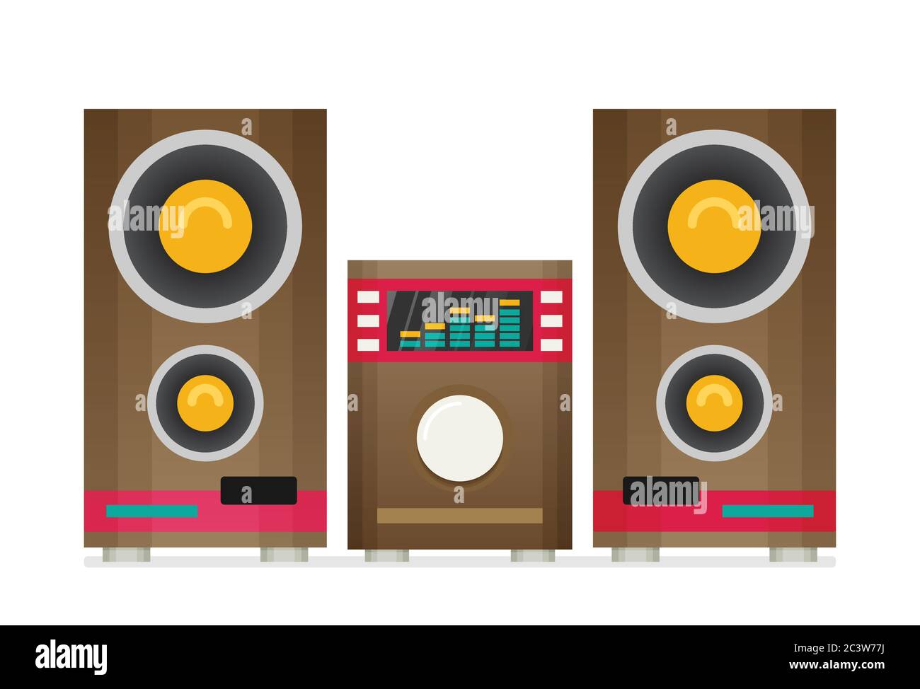Music Center Flat Vector Illustrazione Vettoriale