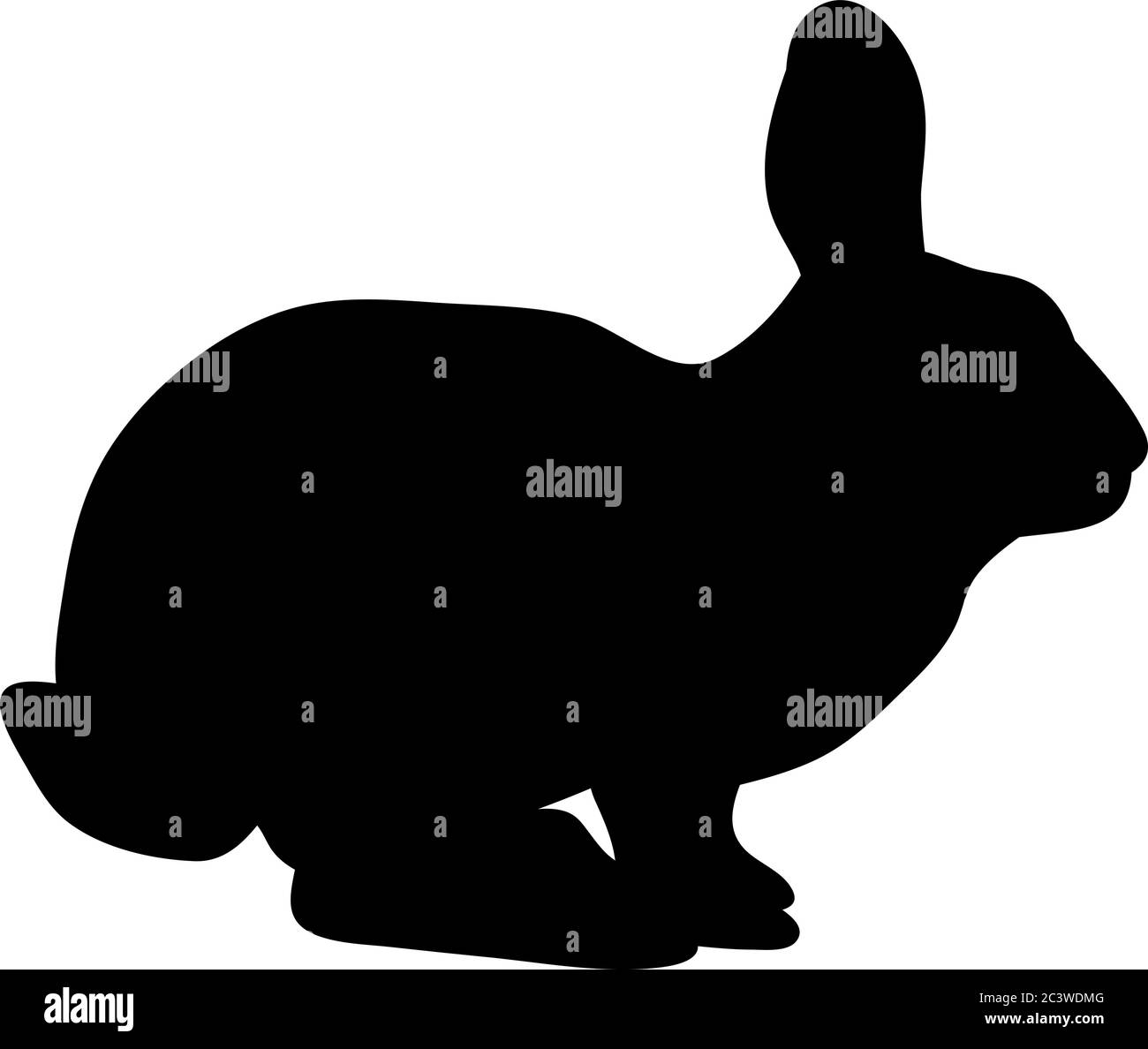 silhouette isolata di un coniglio da solo Illustrazione Vettoriale