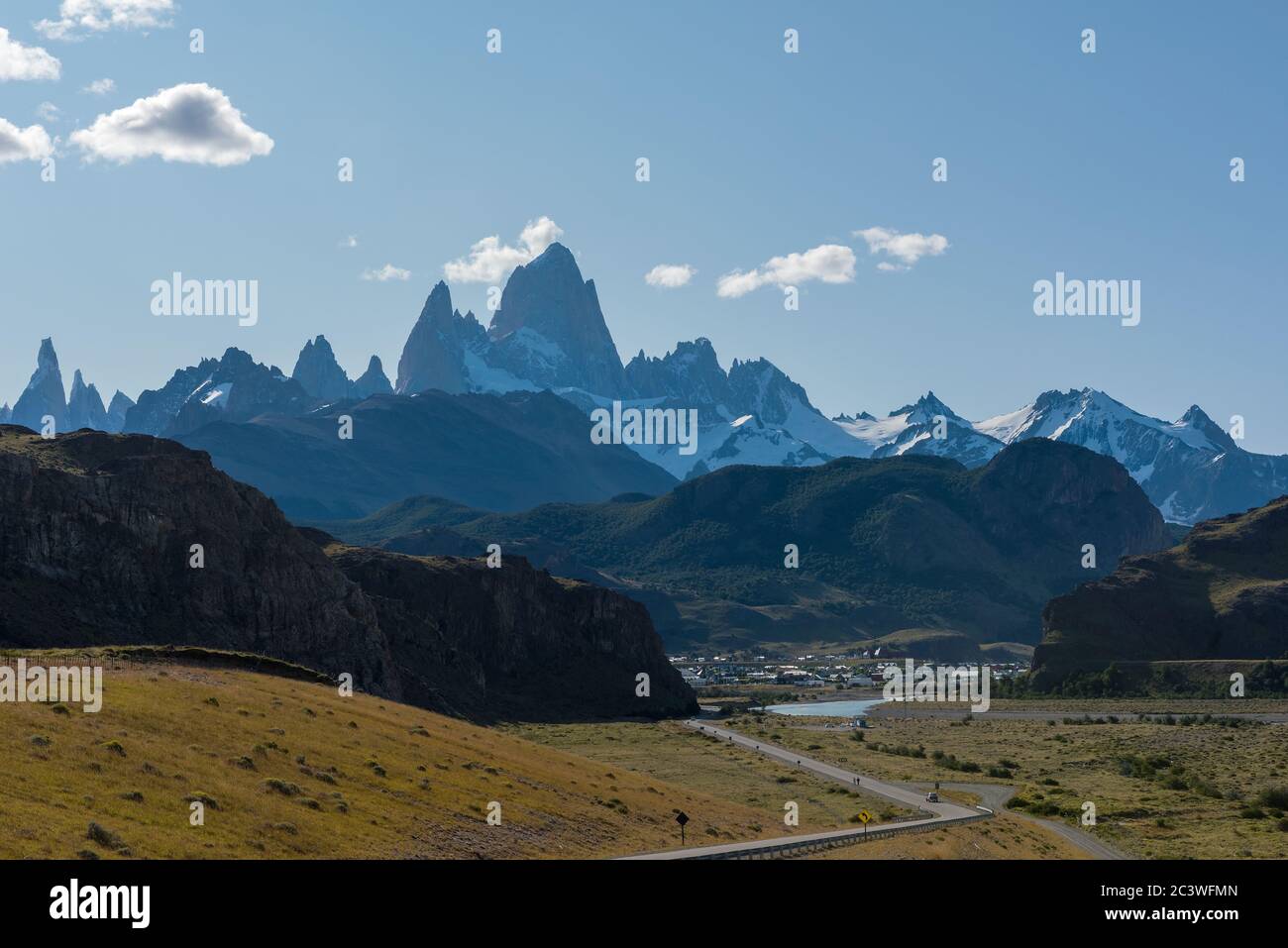 Fitz Roy montagna vicino El Chalten, in Patagonia, Argentina Foto Stock