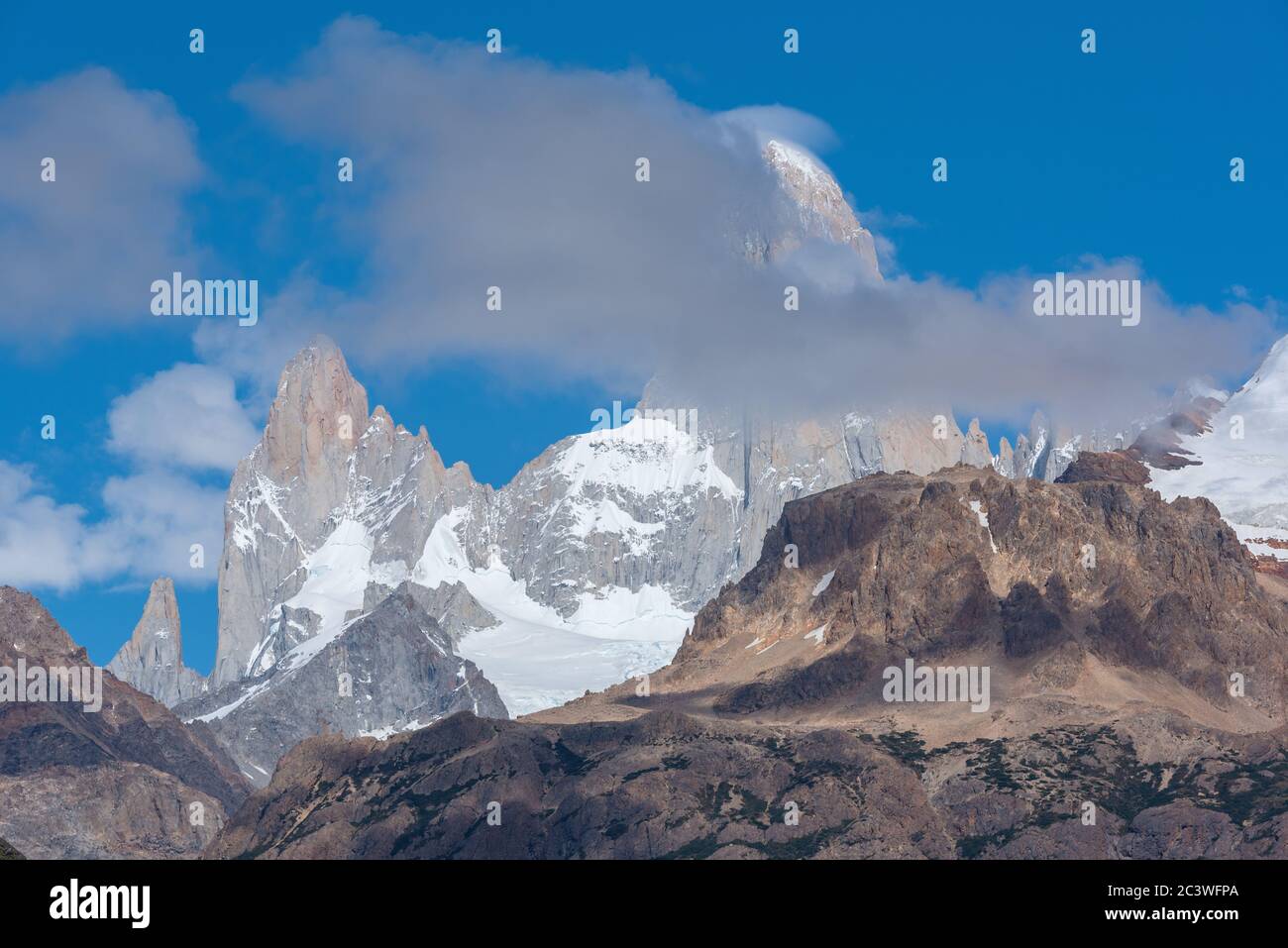 Fitz Roy montagna vicino El Chalten, in Patagonia, Argentina Foto Stock