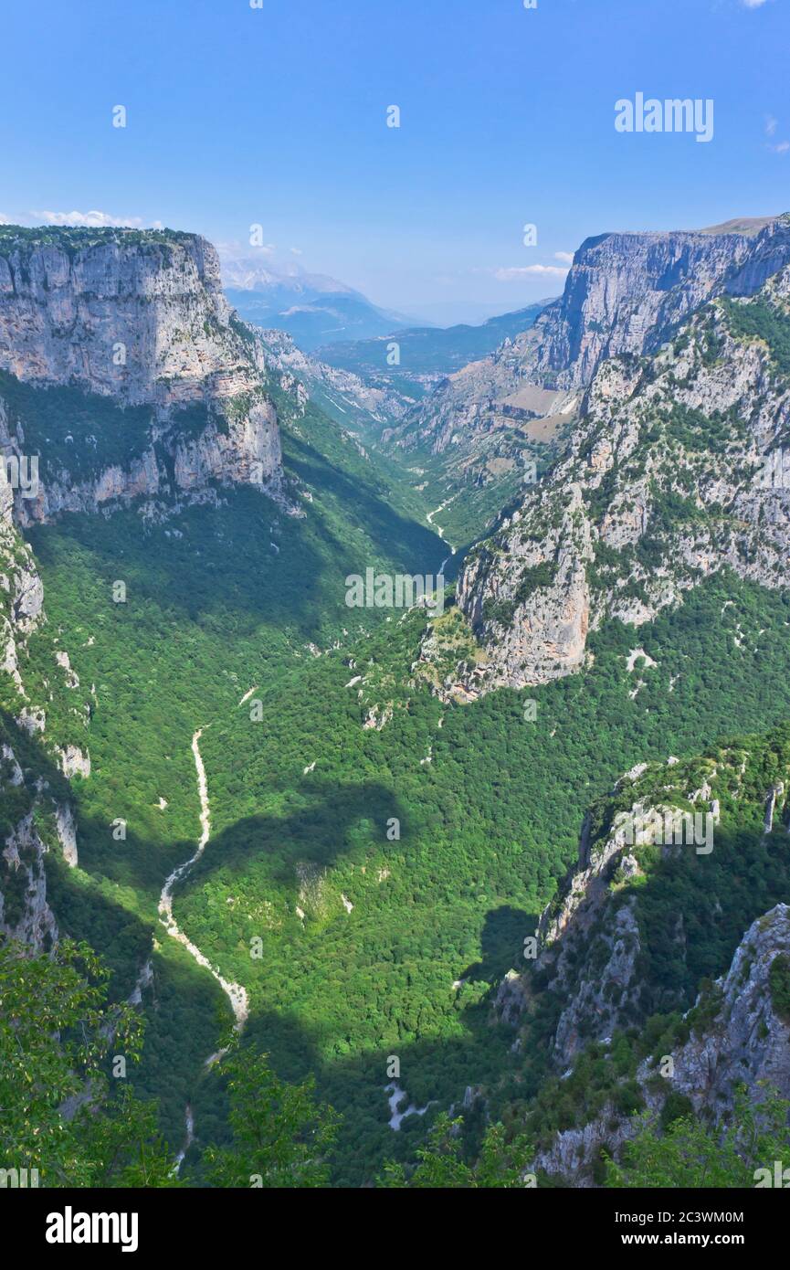 Vikos gola, paesaggio naturale in Epiro, Grecia, Zagorochoria, Foto Stock