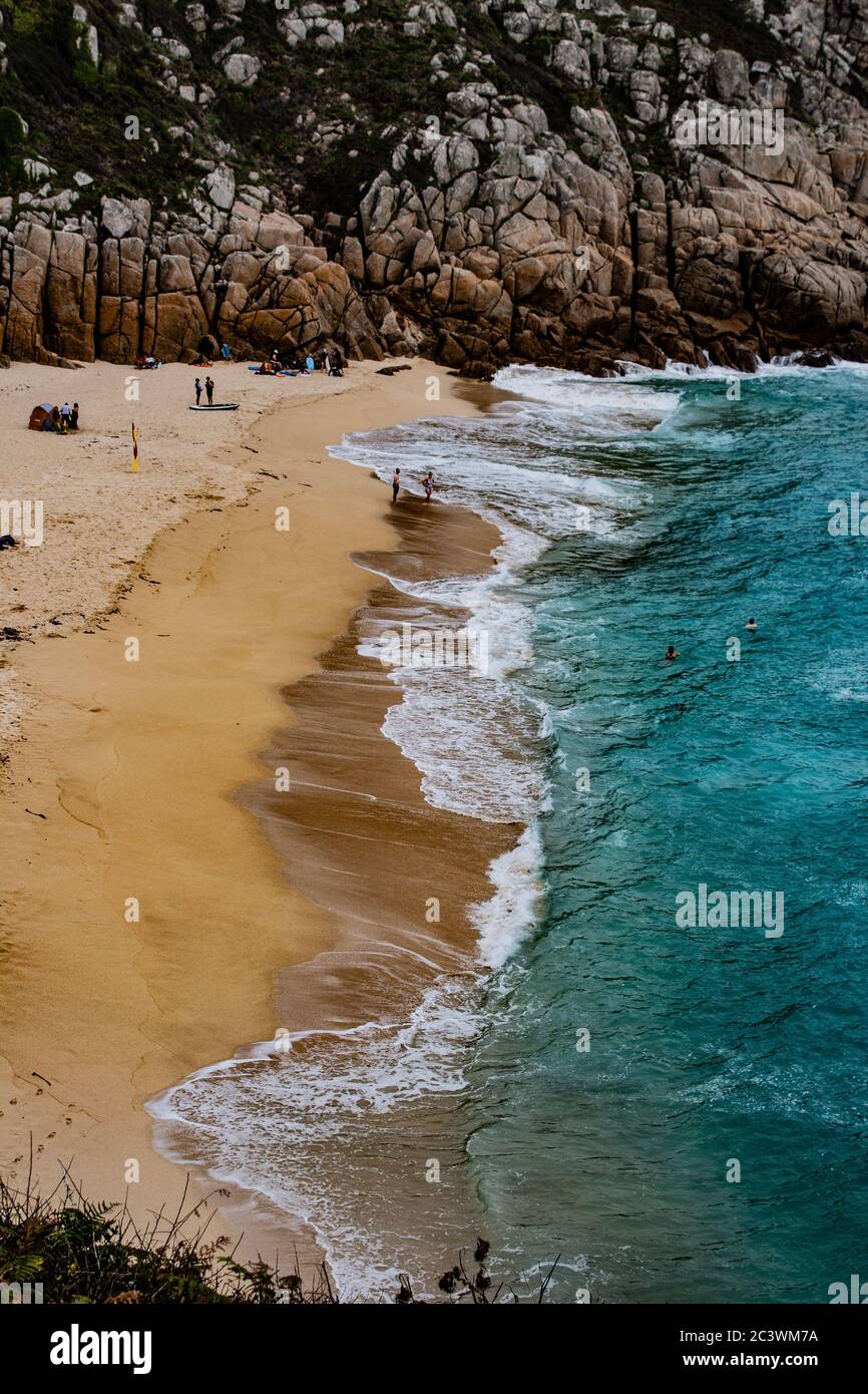 spiaggia di porth curno, cornovaglia Foto Stock