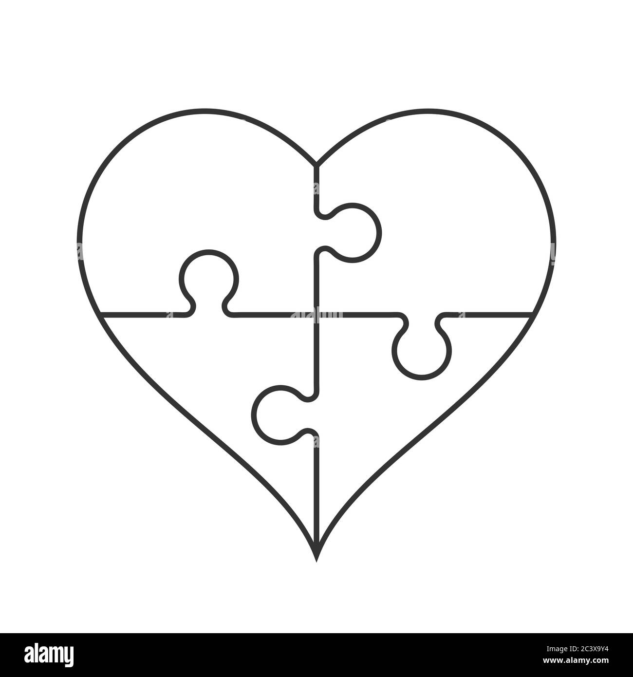 Puzzle del cuore Foto e Immagini Stock in Bianco e Nero - Alamy