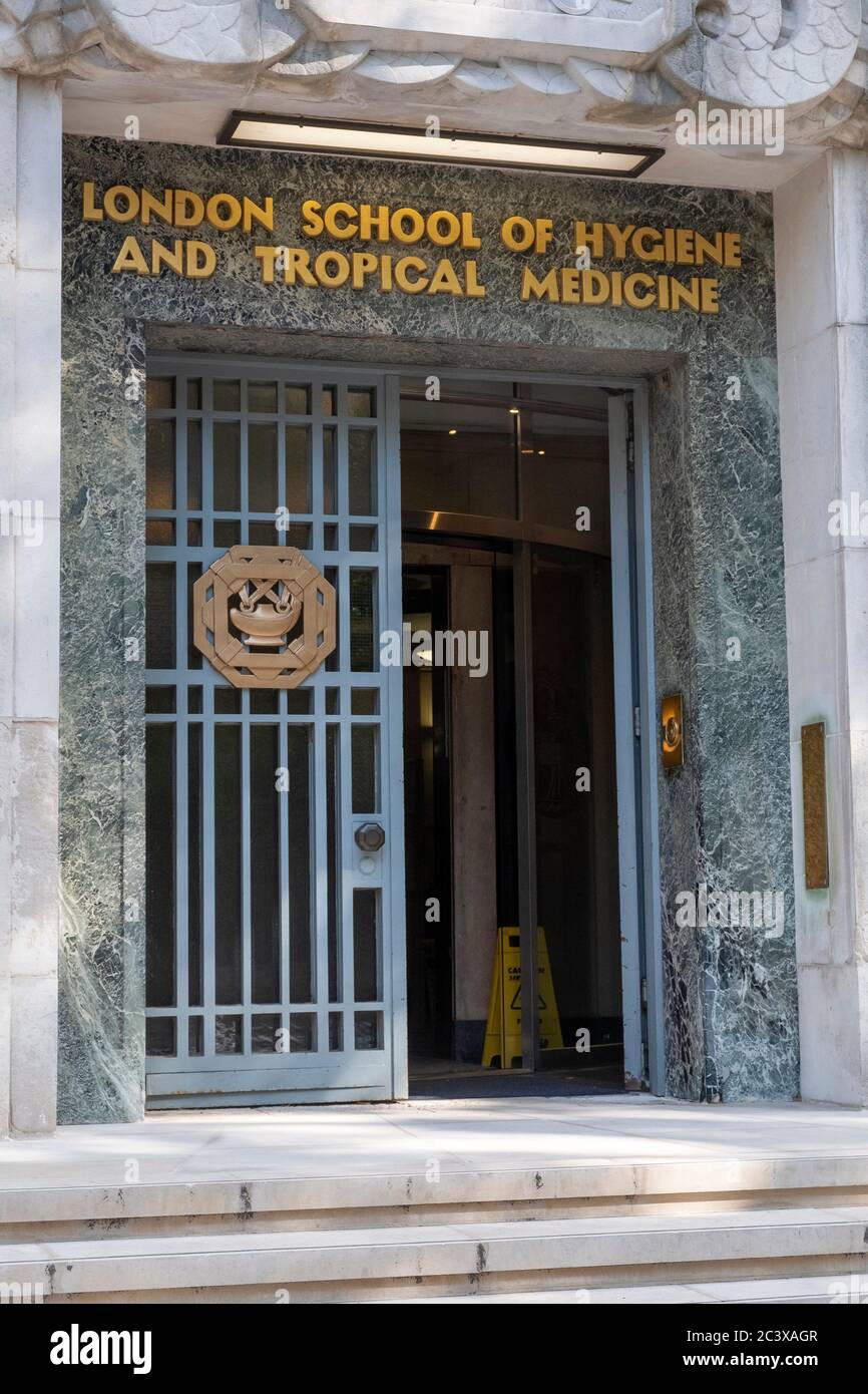 Vista esterna della London School of Hygiene & Tropical Medicine. Foto Stock