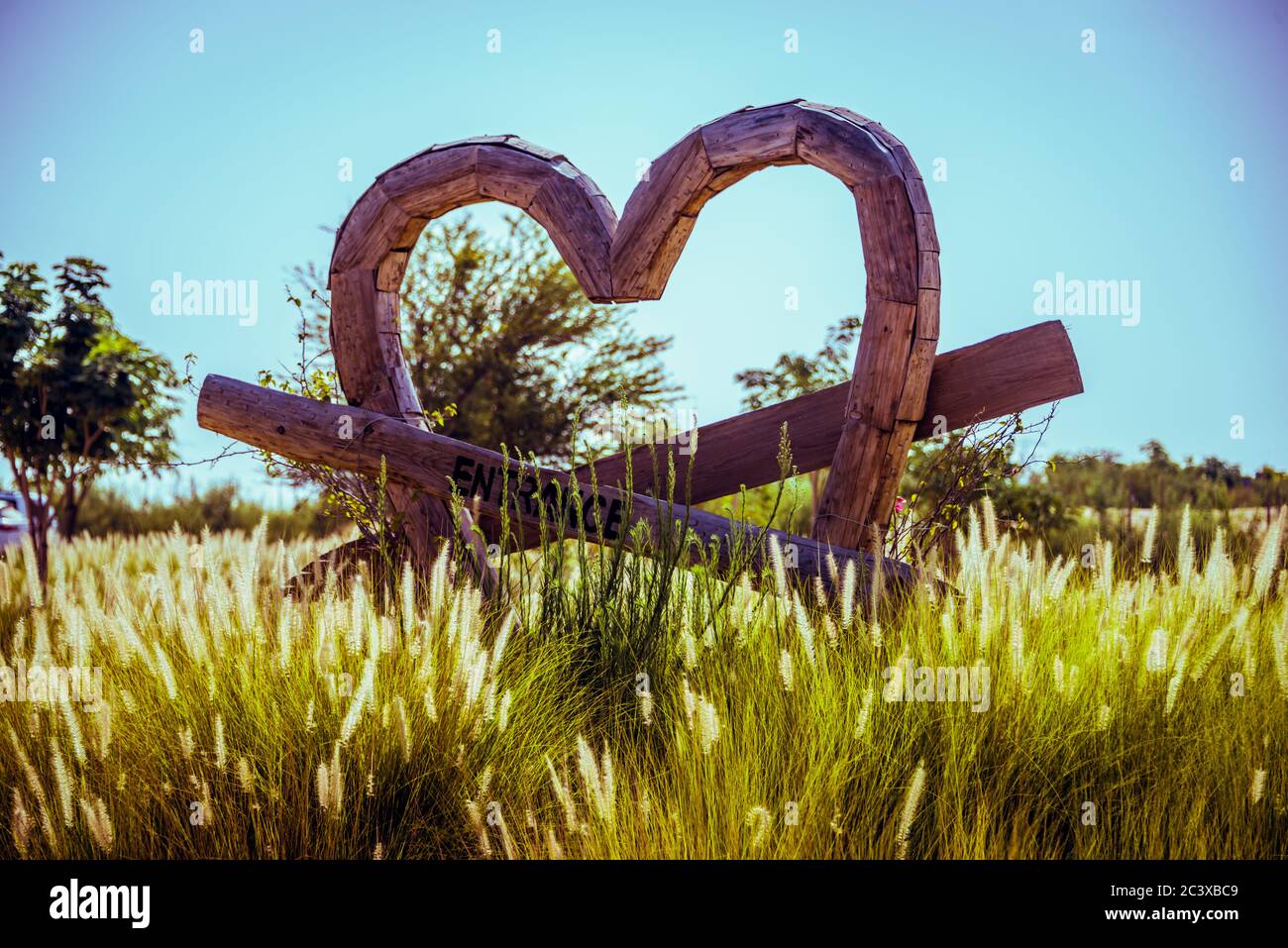 Love Lake Dubai luoghi romantici da visitare a Dubai Emirati Arabi Uniti Foto Stock