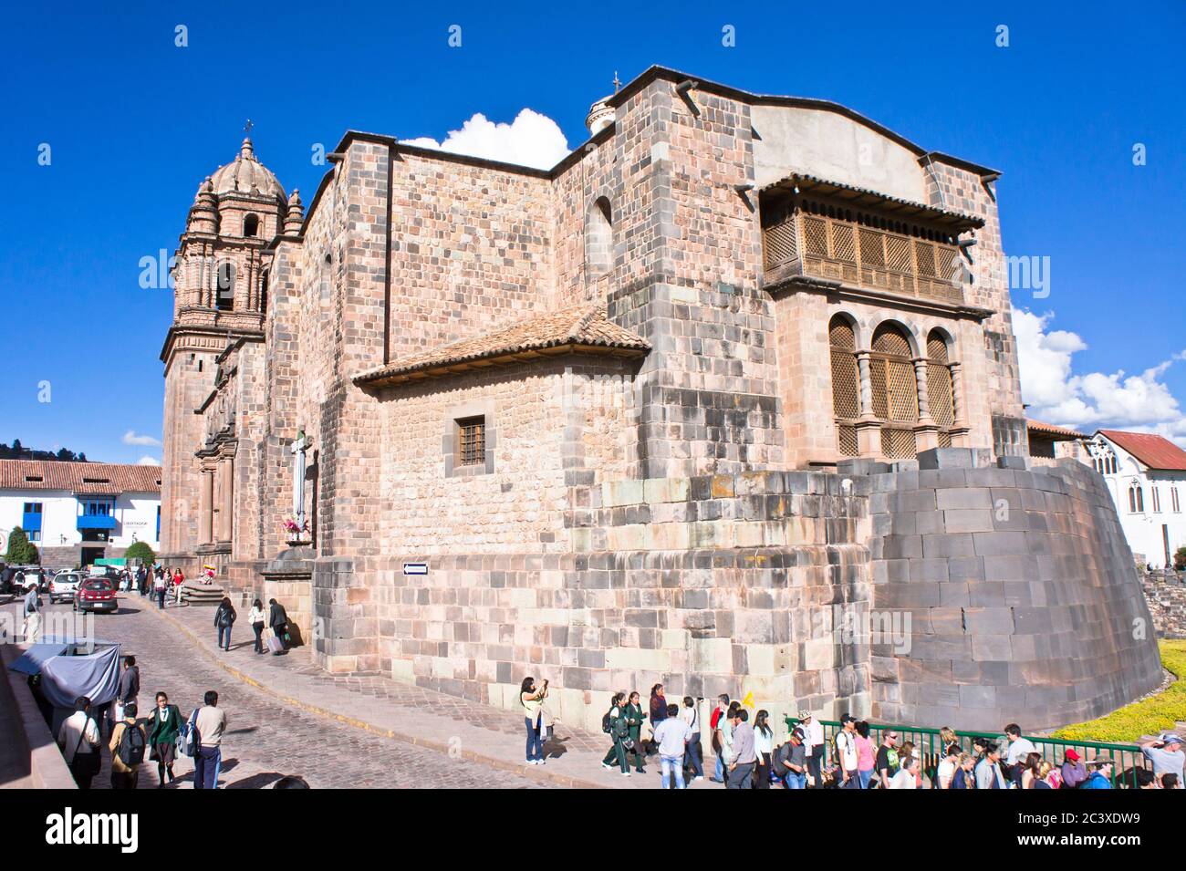 Città vecchia vista strada Cuzco, Perù Foto Stock