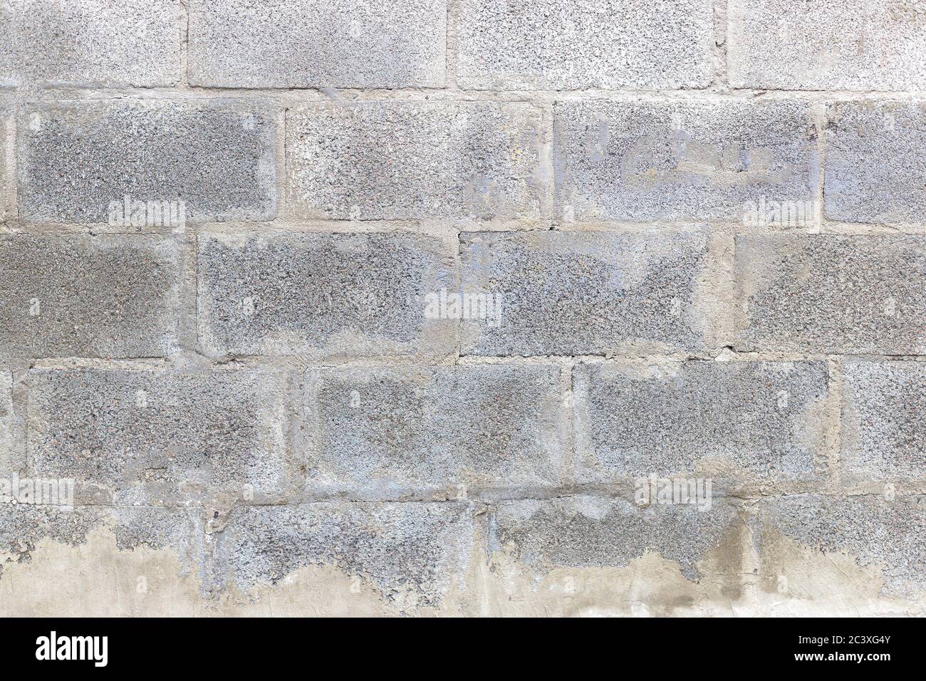 Struttura e sfondo di blocchi di calcestruzzo leggero espanso. Materia prima per parete industriale o di casa. Concetto di costruzione, ristrutturazione, ristrutturazione Foto Stock