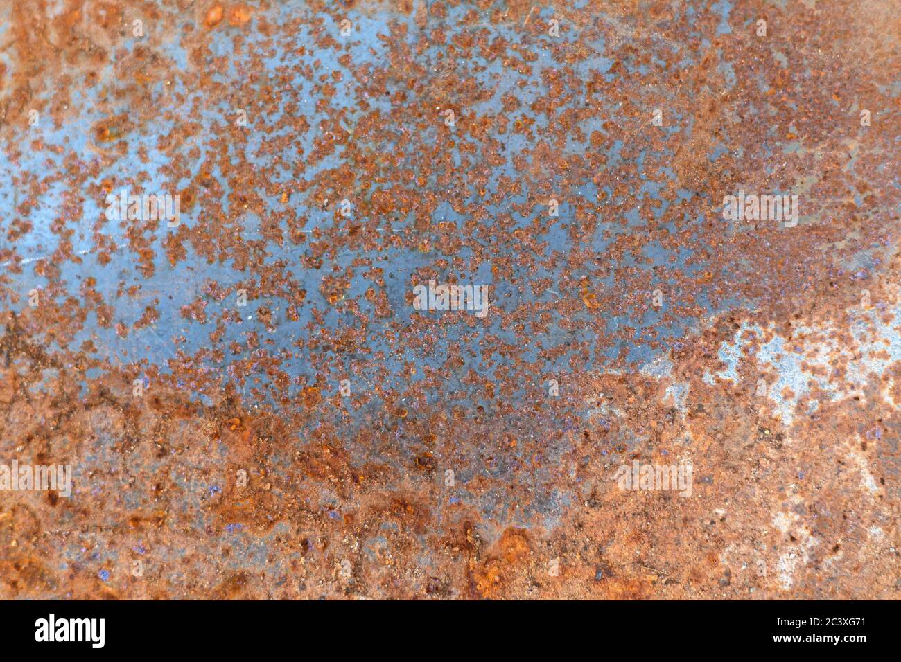 Vecchia struttura della superficie metallica. Superficie metallica arrugginita. Ruggine e sfondo metallico ossidato. Primo piano Foto Stock