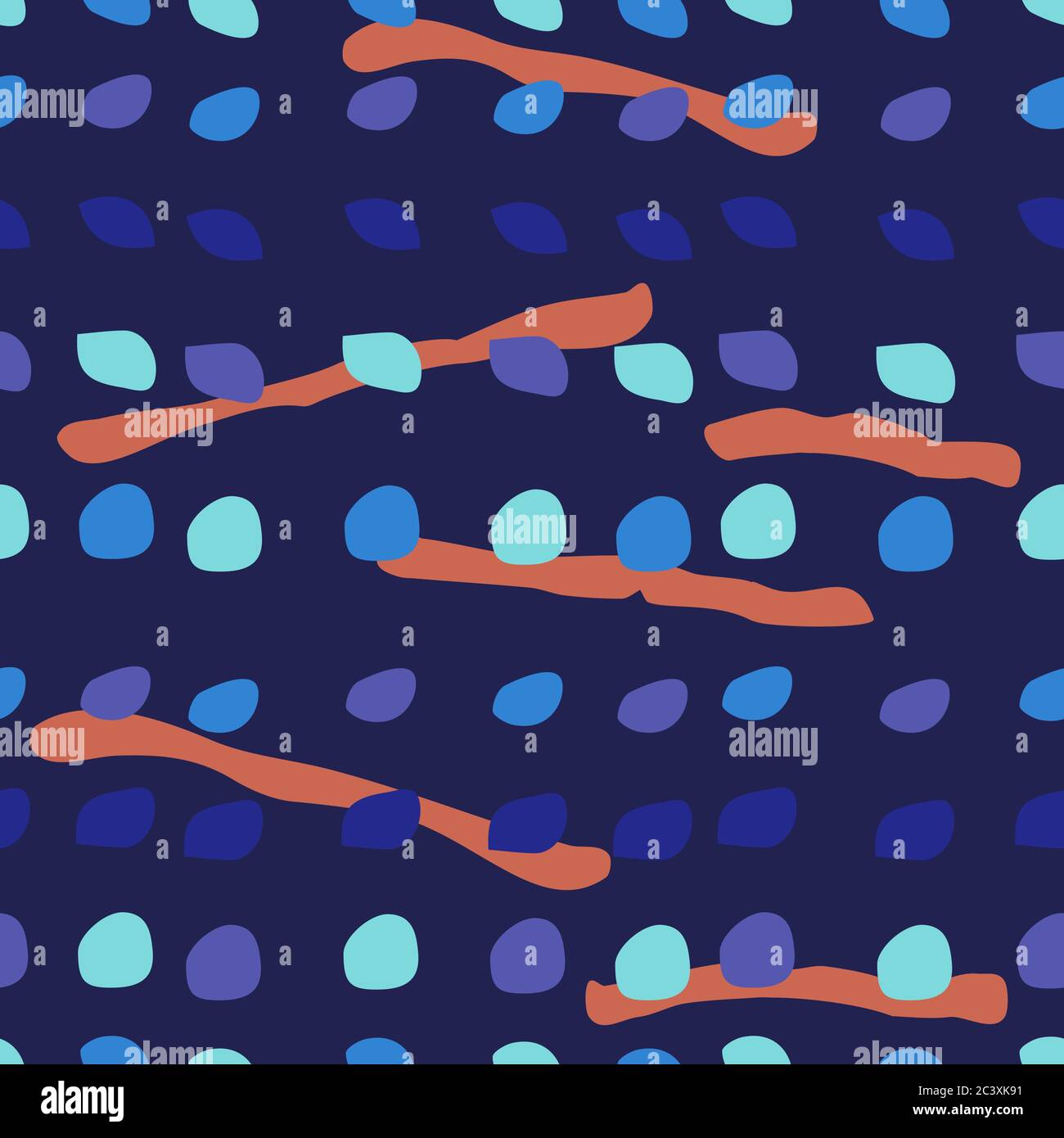 Punti Polka e strisce irregolari motivo senza giunture Illustrazione Vettoriale