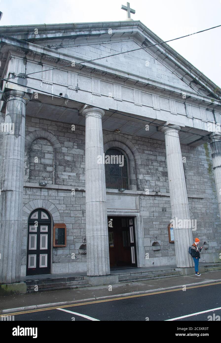 Galway, Irlanda - 9 febbraio 2020. Vista sull'Abbazia Francescana di Galway, Foto Stock
