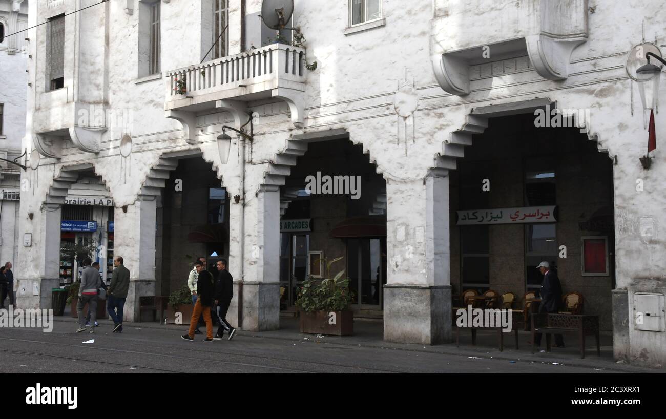 Casablanca, Marocco. 4 Marzo 2020. Nel centro di Casablanca, il Marocco è noto per la sua architettura Art Deco, portatore del dominio coloniale francese. Foto Mercoledì 4 marzo 2020. Credit: Mark Hertzberg/ZUMA Wire/Alamy Live News Foto Stock