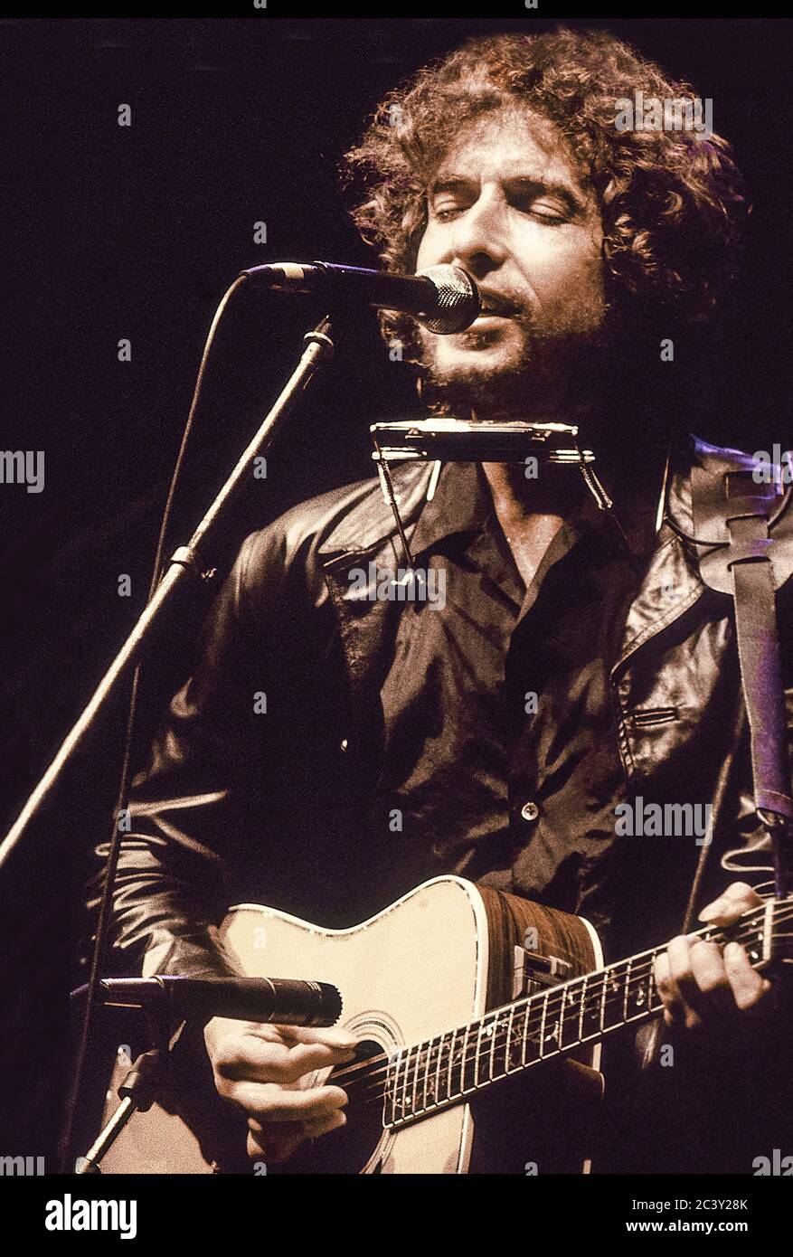 Bob Dylan in concerto presso la Earl's Court Exhibition Hall, Londra, 26 giugno 1981 Foto Stock