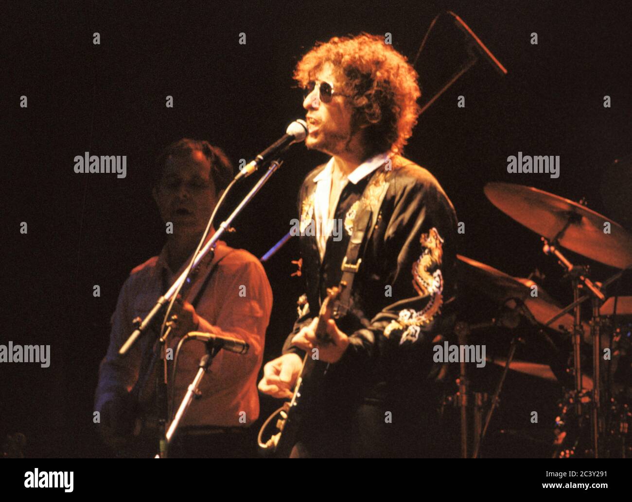 Bob Dylan in concerto presso la Earl's Court Exhibition Hall, Londra, 26 giugno 1981 Foto Stock