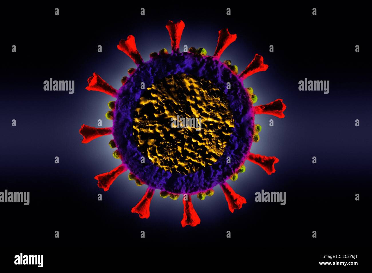 Modello Coronavirus generato digitalmente Foto Stock