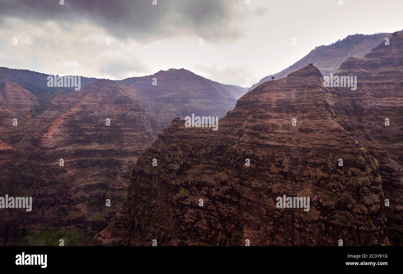 USA, Hawaii, Kauai, Na Pali, erose formazioni rocciose Foto Stock
