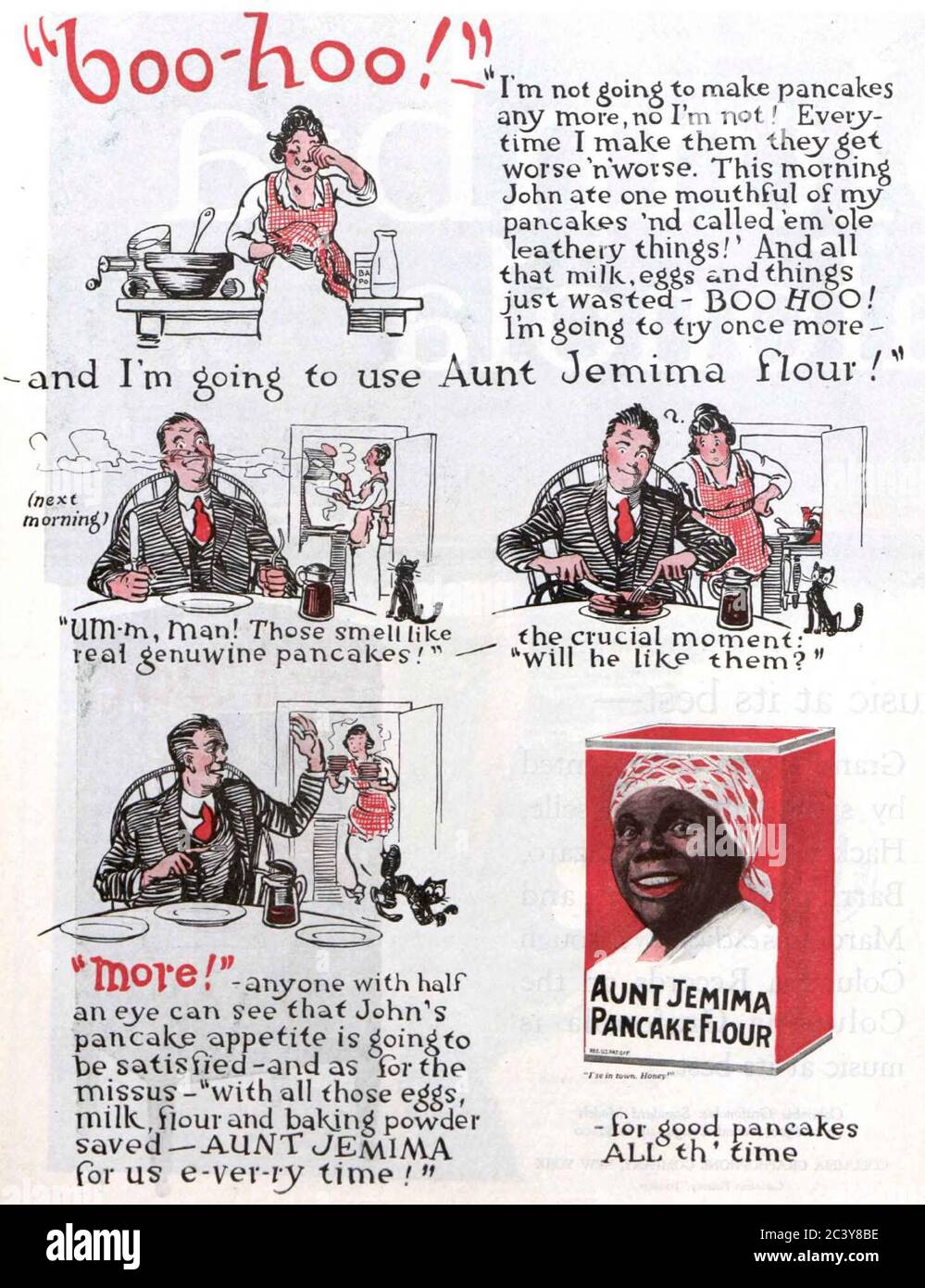 Aunt Jemima Pancake Flour Pubblicità, circa 1920 Foto Stock