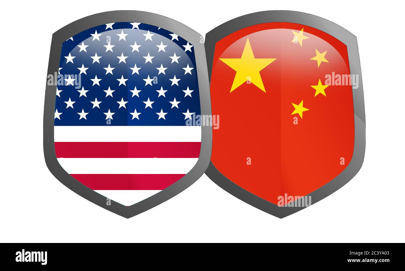 Bandiere Da Scrivania 4x6 Pollici Set Cina E USA, Mini Bandierine Oro Con Base Da Tavolo, 100D Poliestere