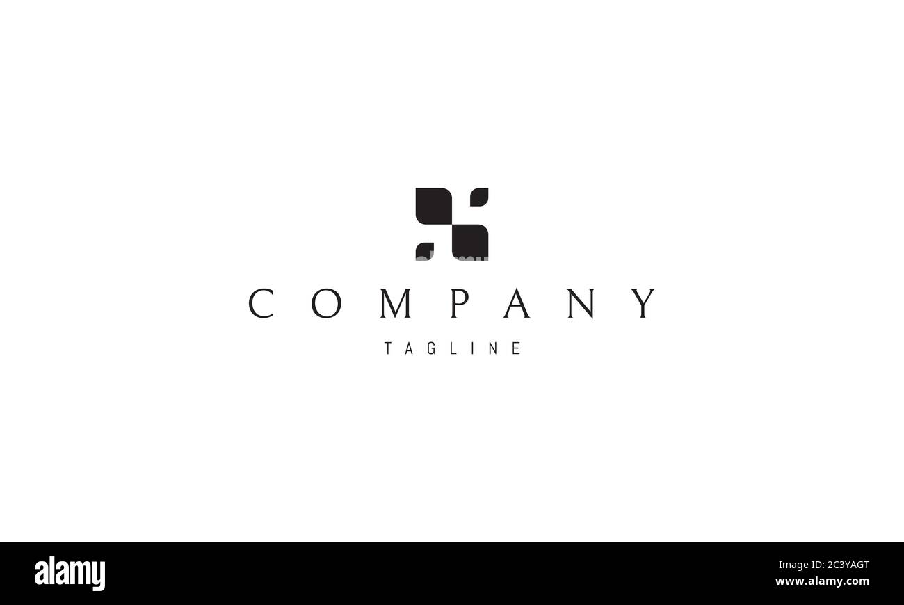 Logo vettoriale su cui è riportata l'immagine astratta della lettera c sotto forma di foglie. Illustrazione Vettoriale