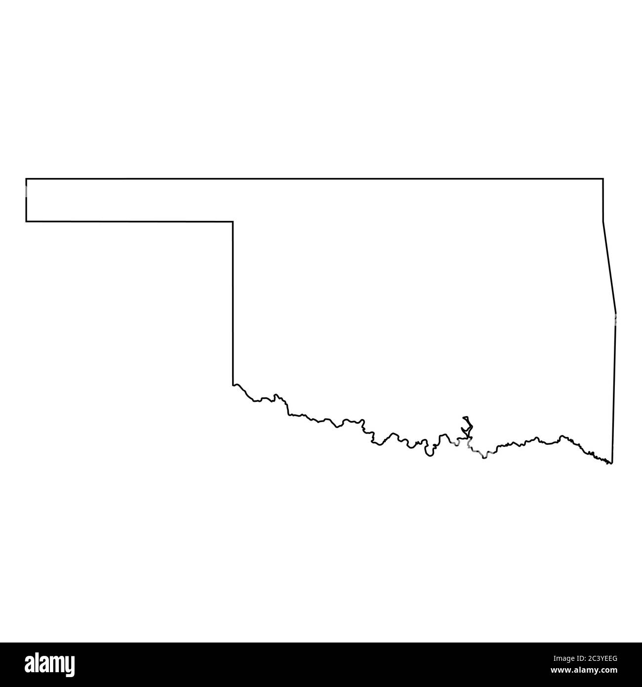 Oklahoma OK state Maps. Mappa con contorno nero isolata su sfondo bianco. Vettore EPS Illustrazione Vettoriale