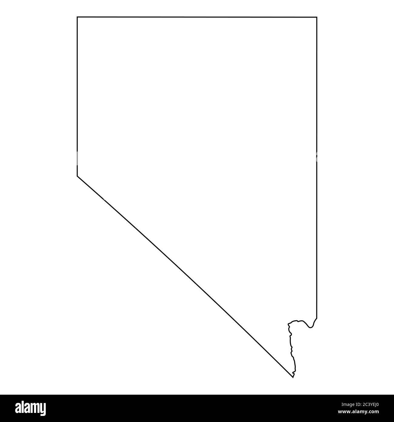 Mappe di stato Nevada NV. Mappa con contorno nero isolata su sfondo bianco. Vettore EPS Illustrazione Vettoriale