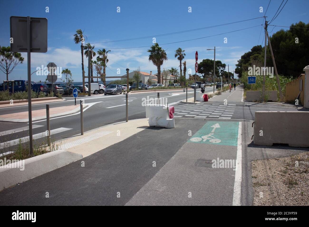 Pista ciclabile a Hyères (Var,Francia) Foto Stock