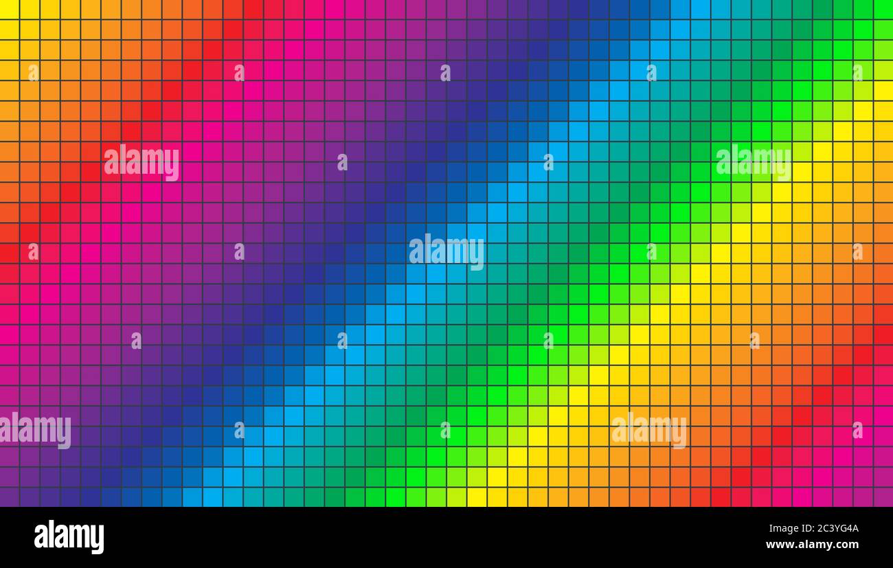 Modello vettoriale di sfondo del colore dello spettro astratto. Illustrazione della texture astratta con quadrati. Illustrazione Vettoriale