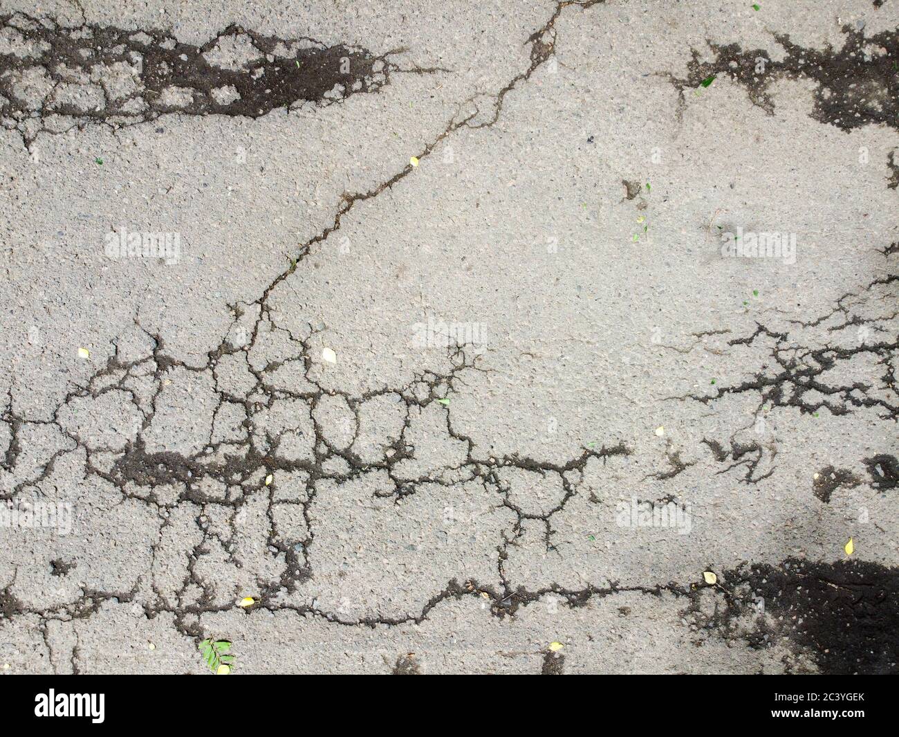 Fondo di asfalto con consistenza incrinata. Foto Stock