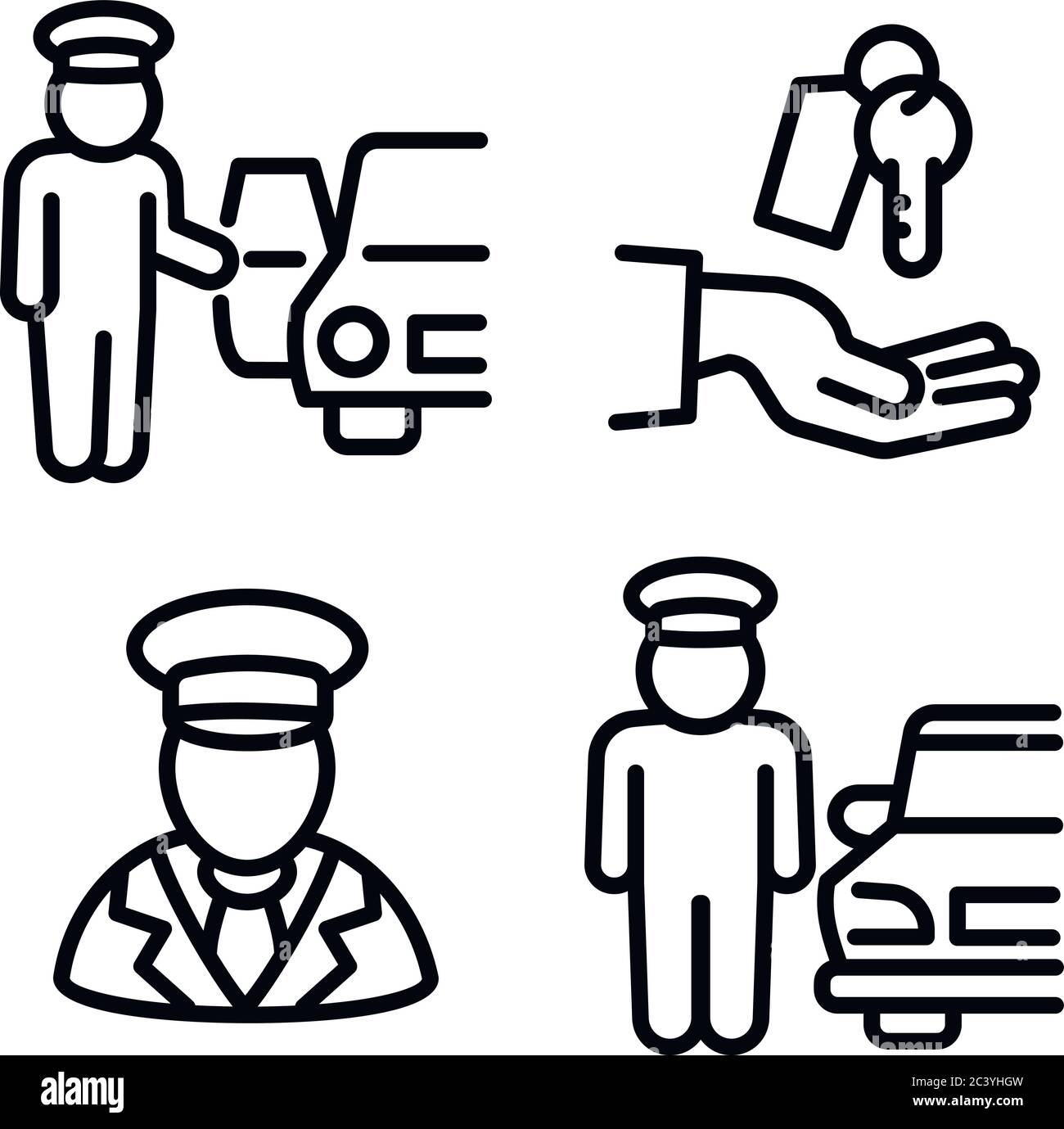 Servizio set di icone. Profilo set di servizio icone vettoriali per il web design isolato su sfondo bianco Illustrazione Vettoriale