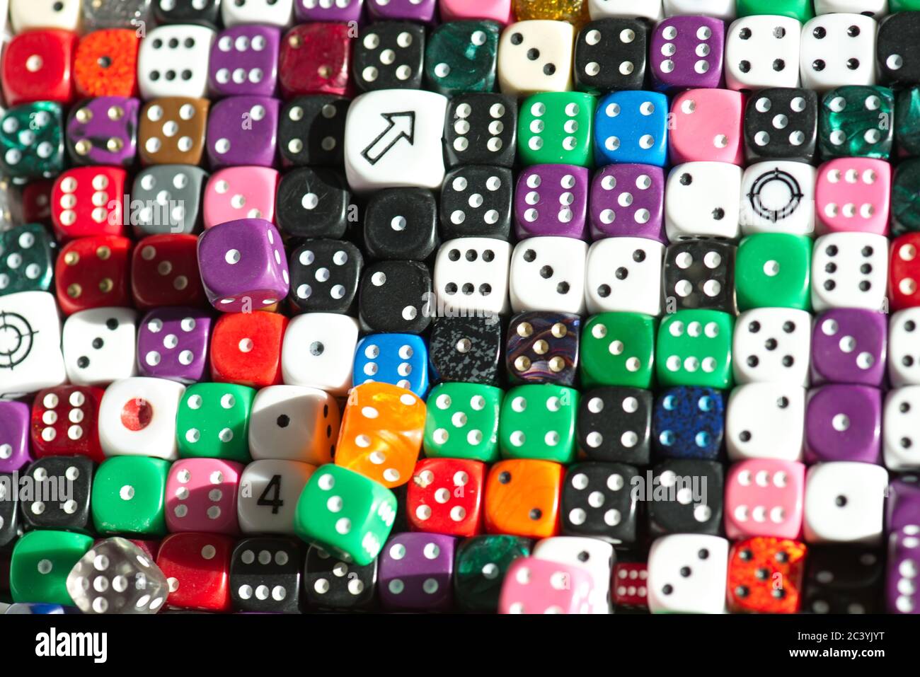 Dadi per il gioco, numero casuale Teoria. Foto Stock