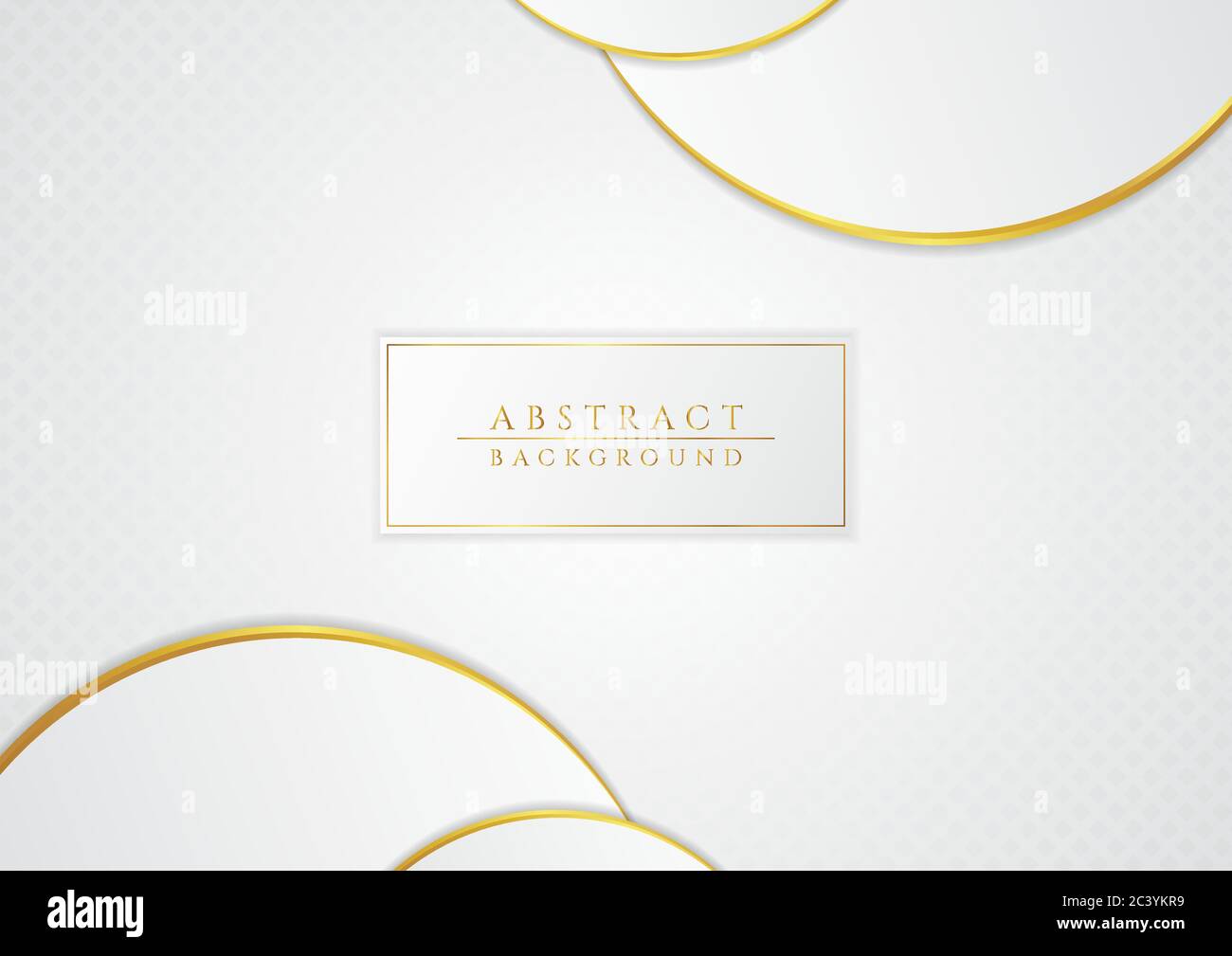 Forma circolare di lusso sovrapposizione del livello disegno sfondo bianco e stile di motivo. Illustrazione vettoriale. Illustrazione Vettoriale