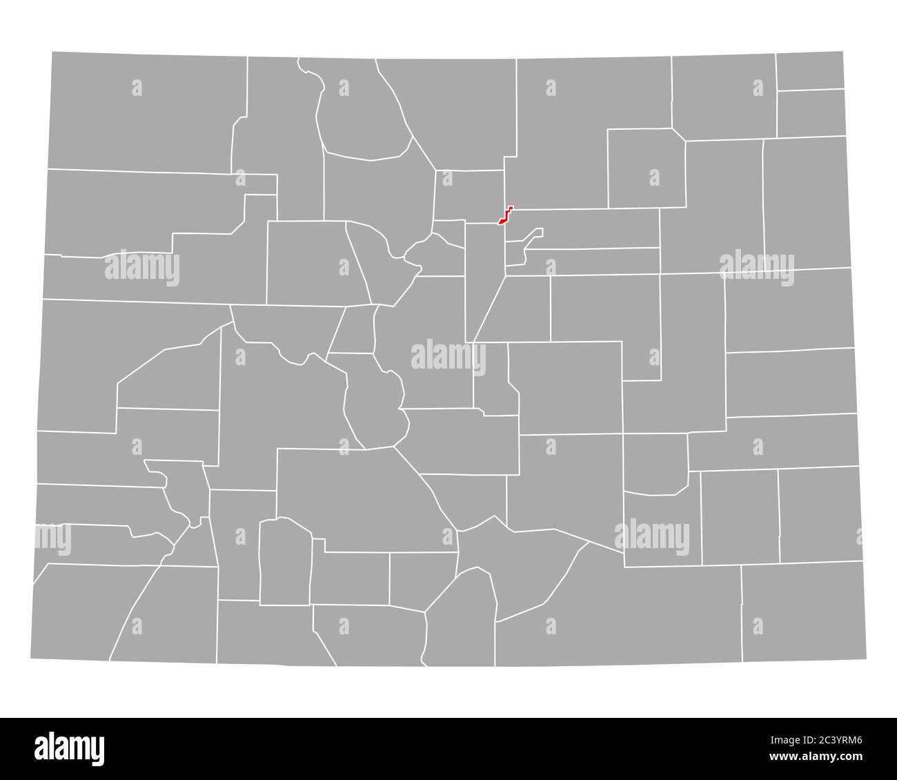 Broomfield sulla mappa di Colorado Foto Stock