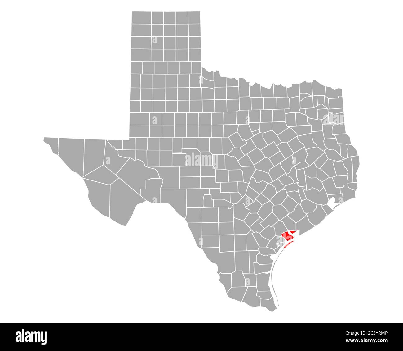 Calhoun sulla mappa di Texas Foto Stock