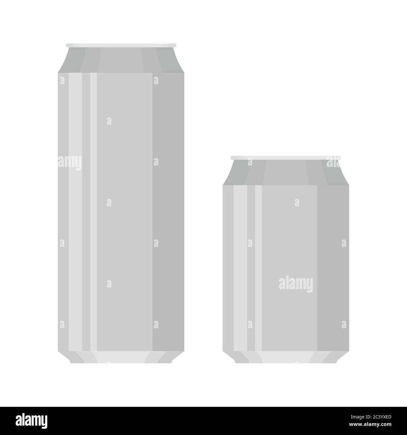 Lattine di alluminio per birra e bevande analcoliche o energia. Confezione da 500 e 330 ml. Illustrazione Vettoriale