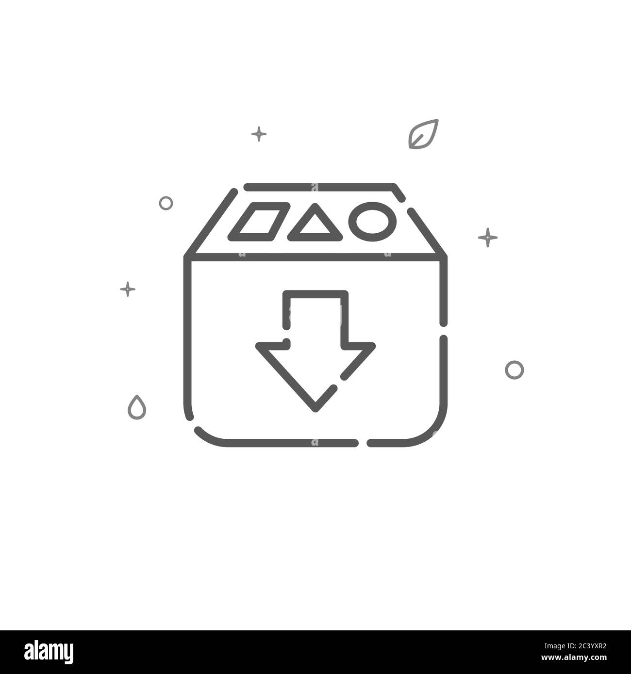 Icona separata della riga vettoriale semplice della garbage collection. Cartello di protezione ambientale. Sfondo chiaro. Tratto modificabile Illustrazione Vettoriale