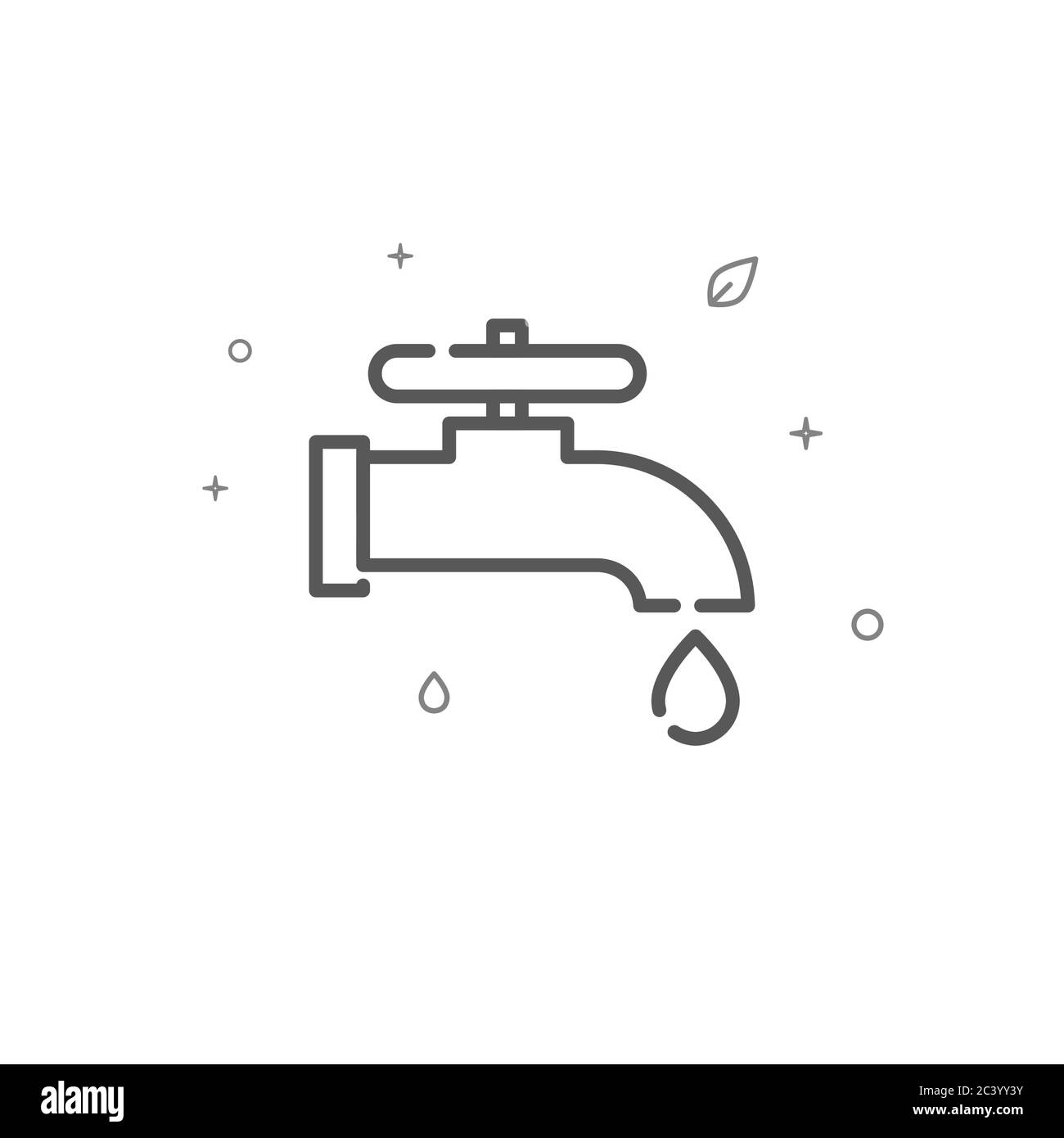 Salva l'icona della linea vettoriale semplice dell'acqua. Cartello di protezione ambientale. Sfondo chiaro. Tratto modificabile Illustrazione Vettoriale