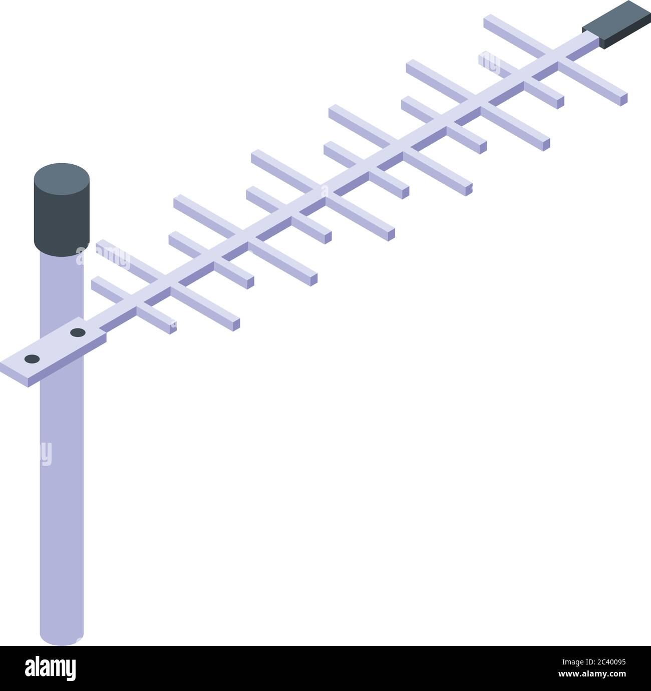 Icona dell'antenna TV, stile isometrico Illustrazione Vettoriale