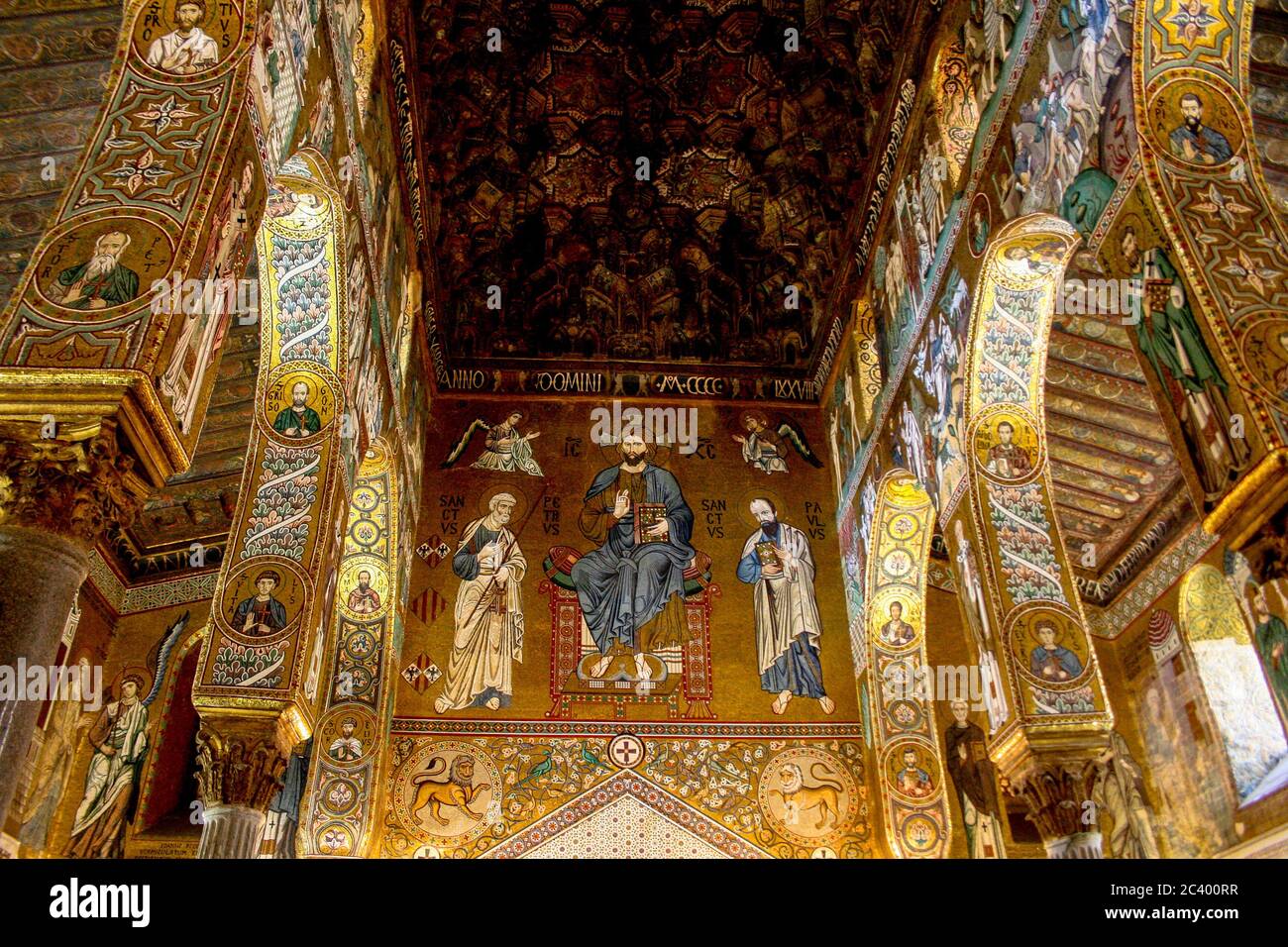 Decorazione interna della cattedrale di Palermo - Patrimonio dell'Umanità dell'UNESCO (Sicilia / Italia) Foto Stock